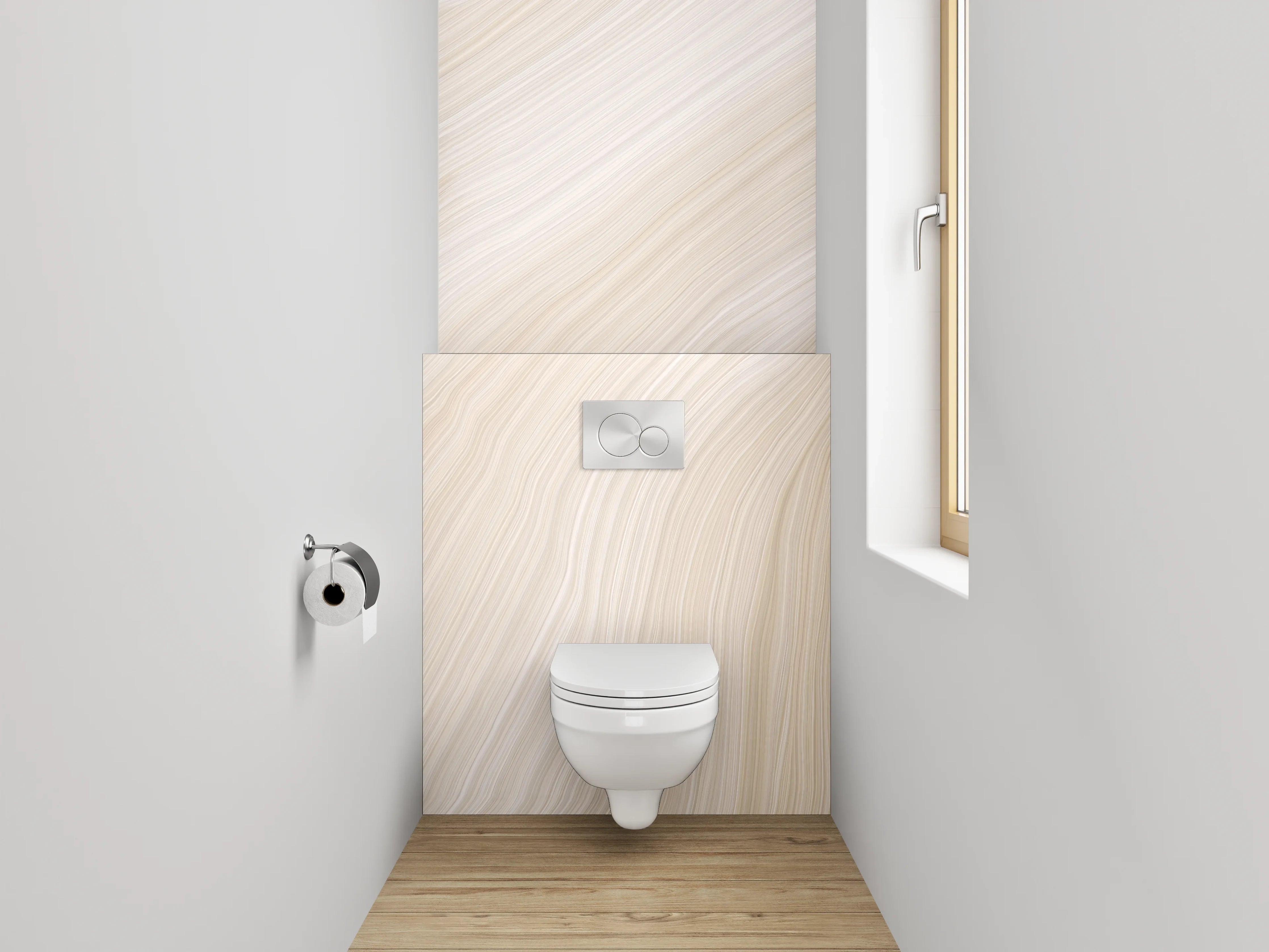 WC-Rückwand - Abstraktes Beige- und Crememuster