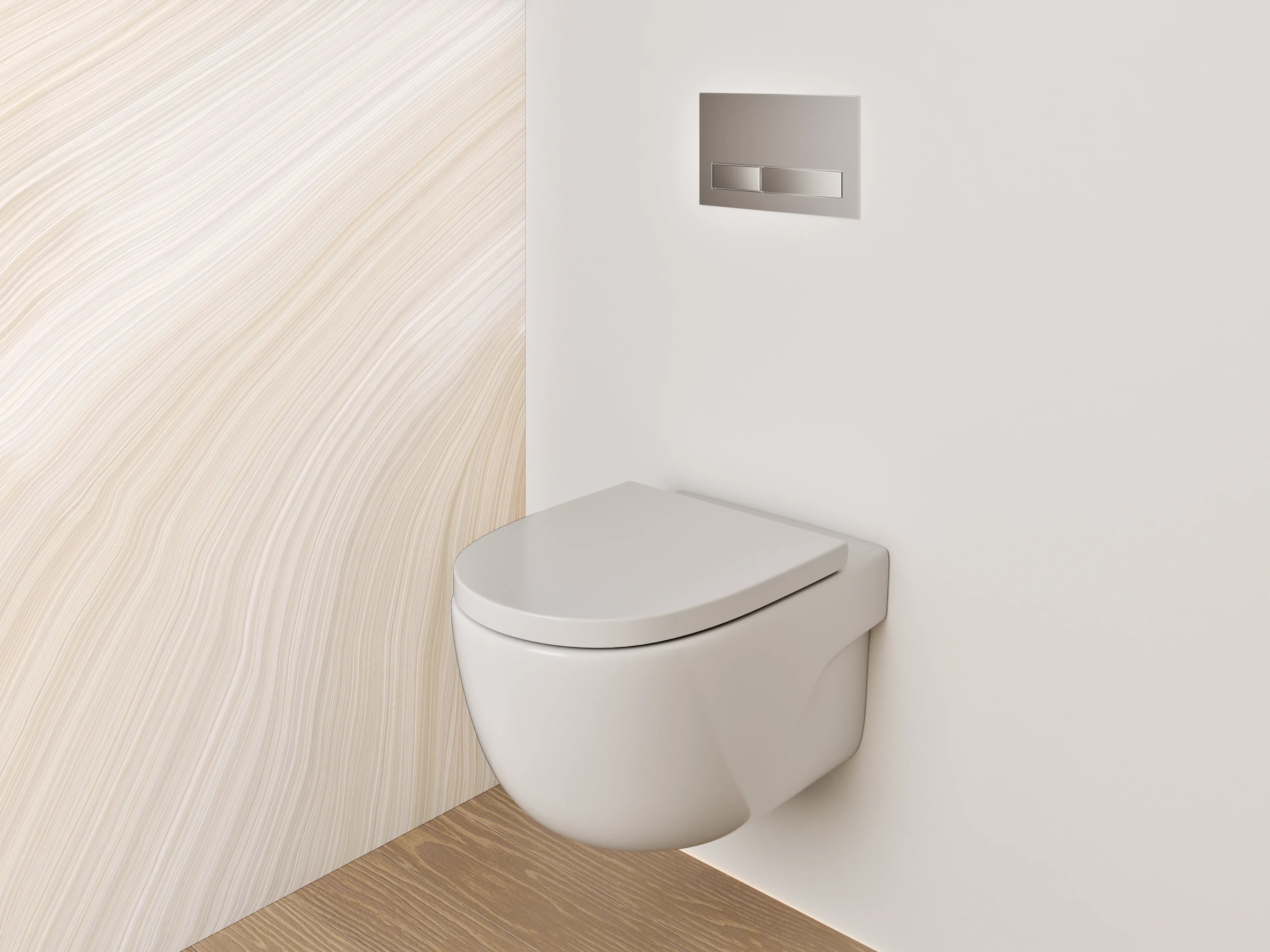 WC-Rückwand - Abstraktes Beige- und Crememuster