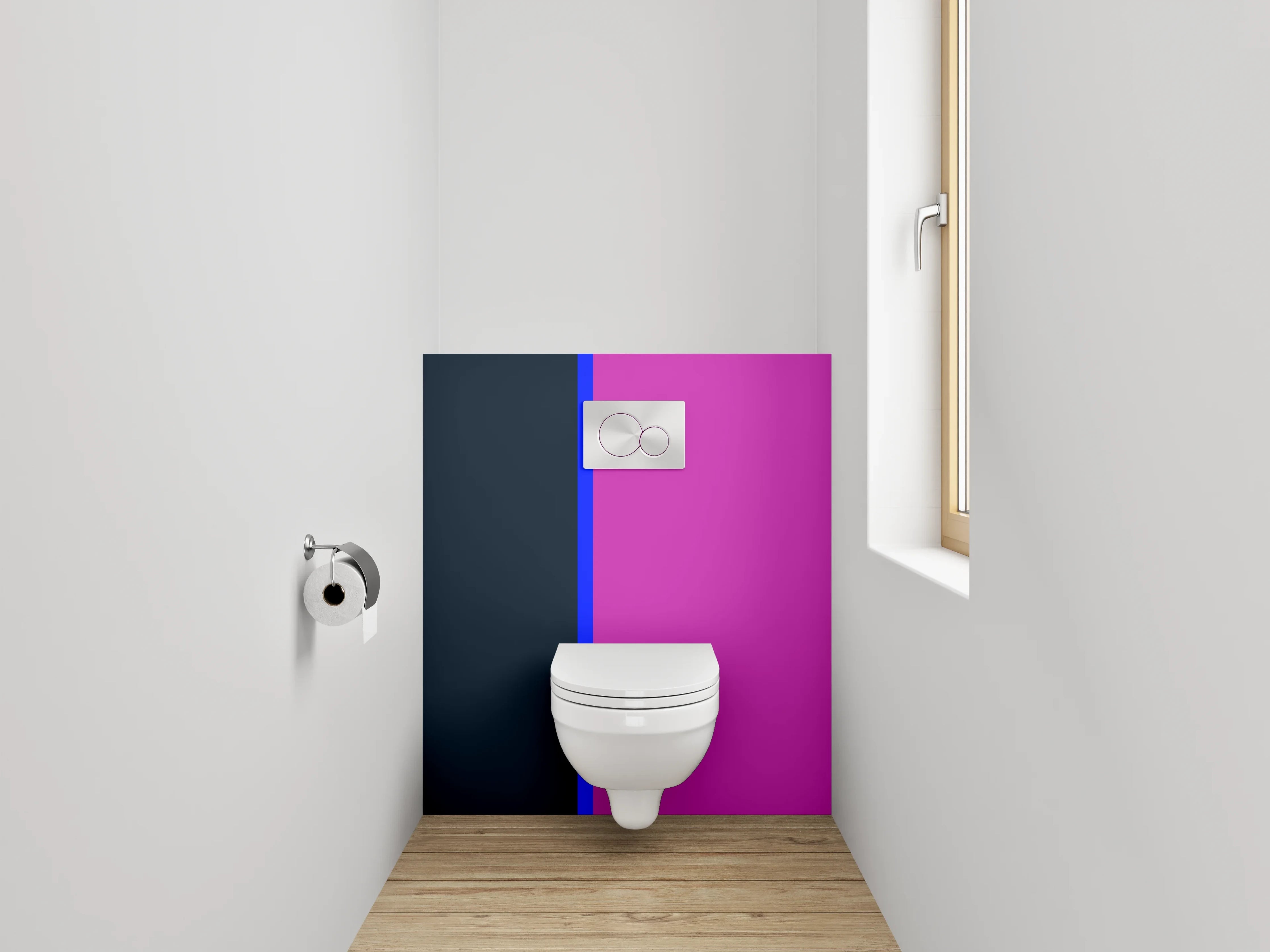 WC-Rückwand - Abstraktes Farben-Duo: Pink und Anthrazit
