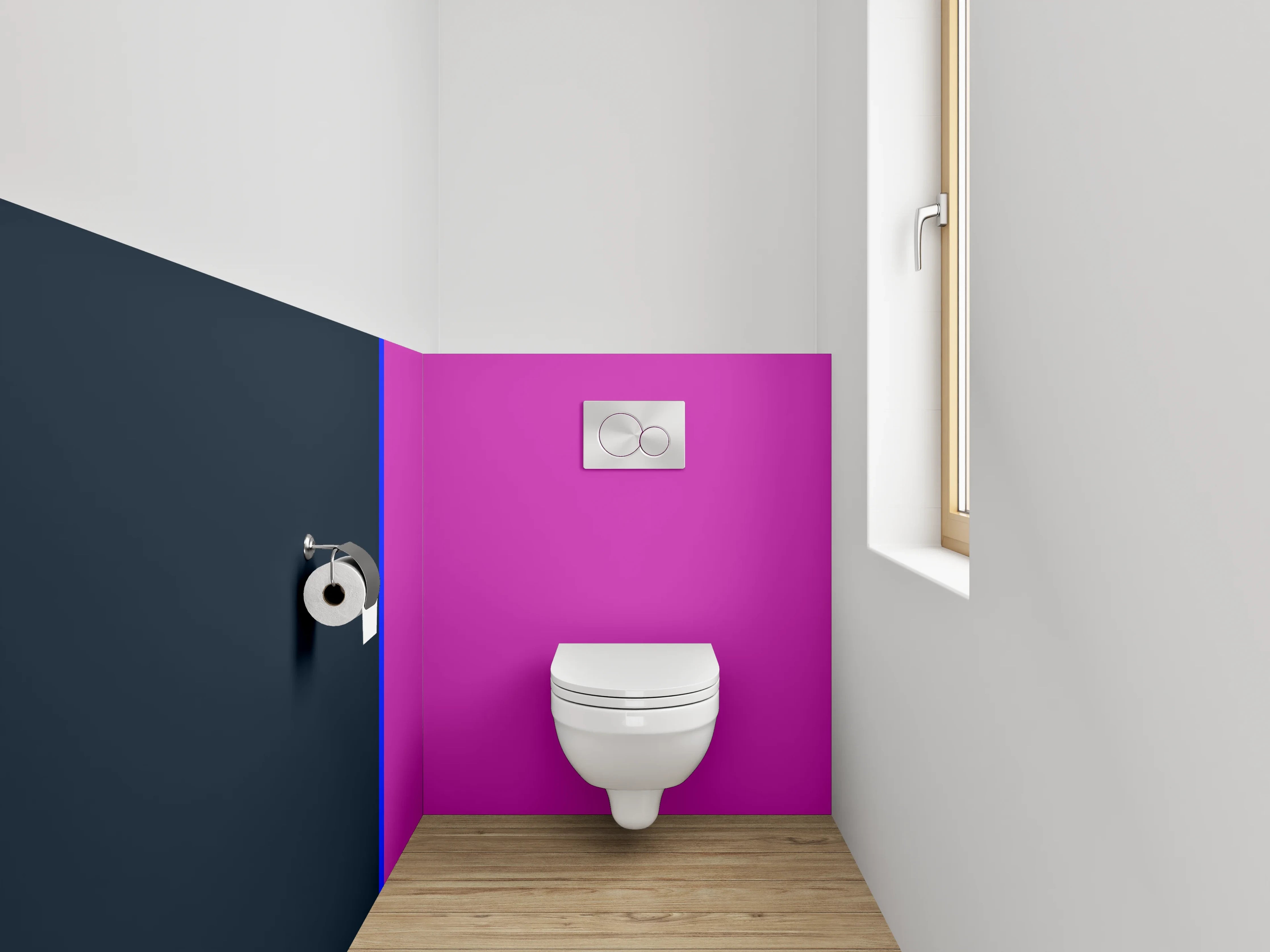 WC-Rückwand - Abstraktes Farben-Duo: Pink und Anthrazit