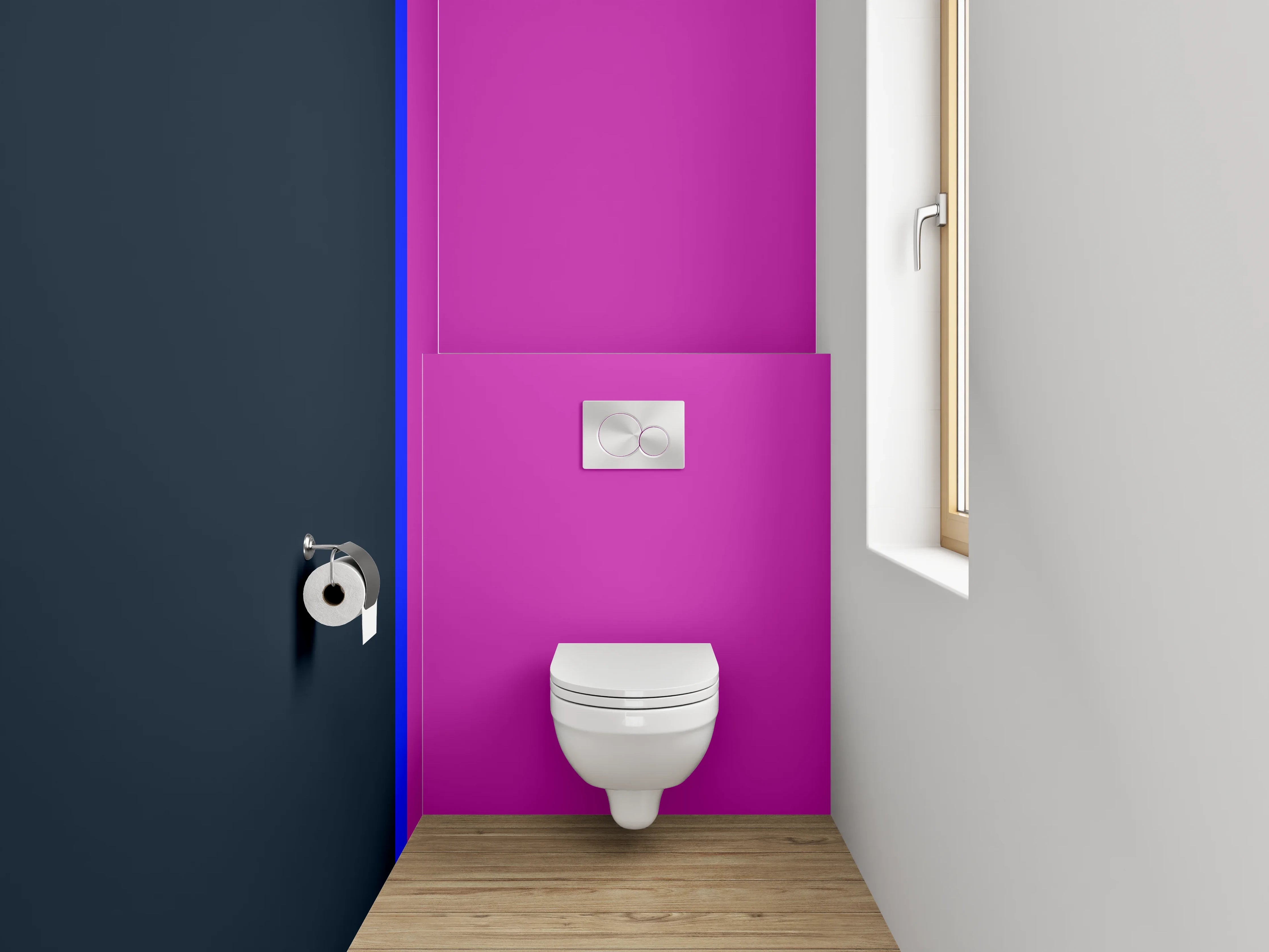 WC-Rückwand - Abstraktes Farben-Duo: Pink und Anthrazit