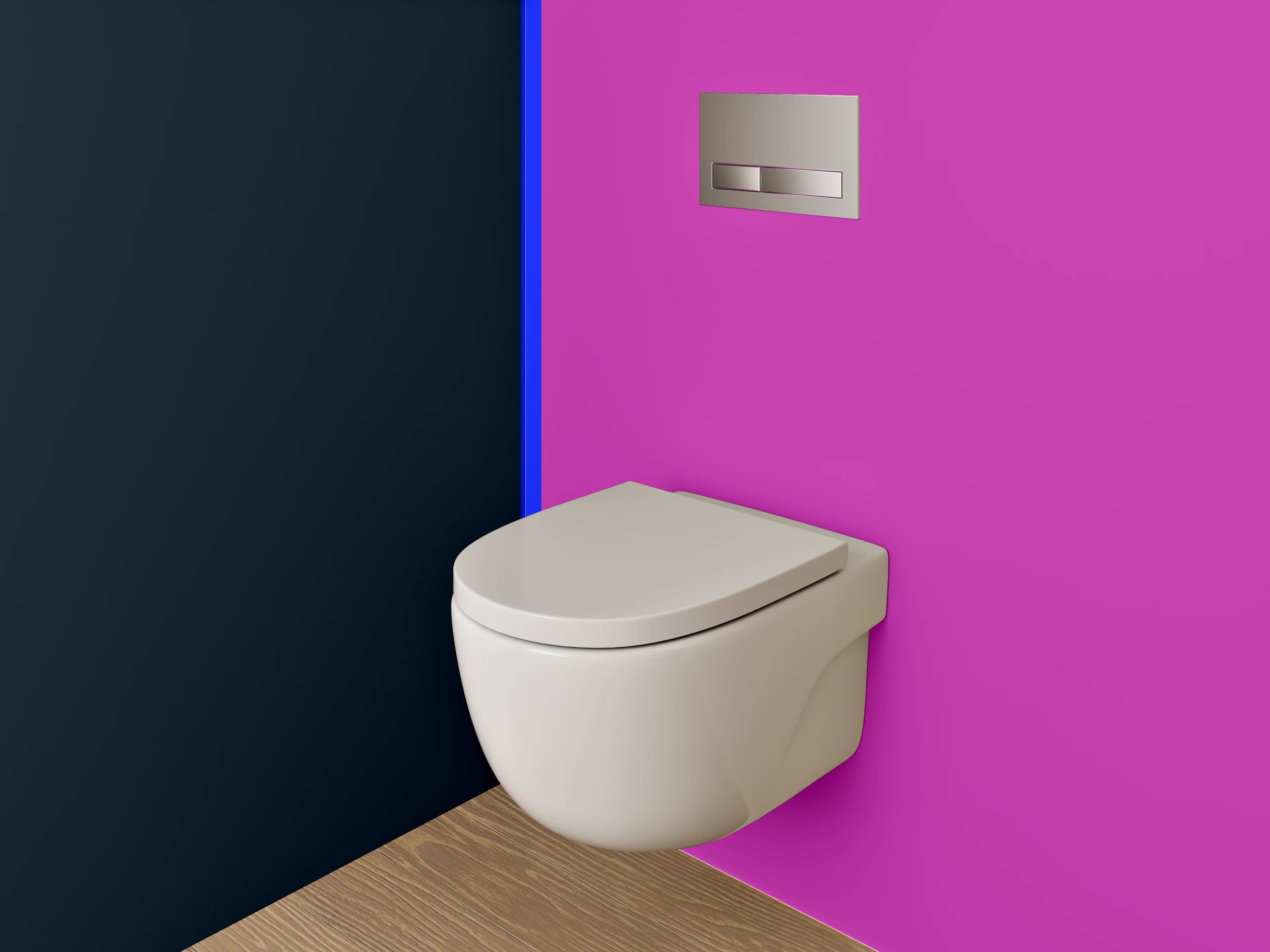 WC-Rückwand - Abstraktes Farben-Duo: Pink und Anthrazit
