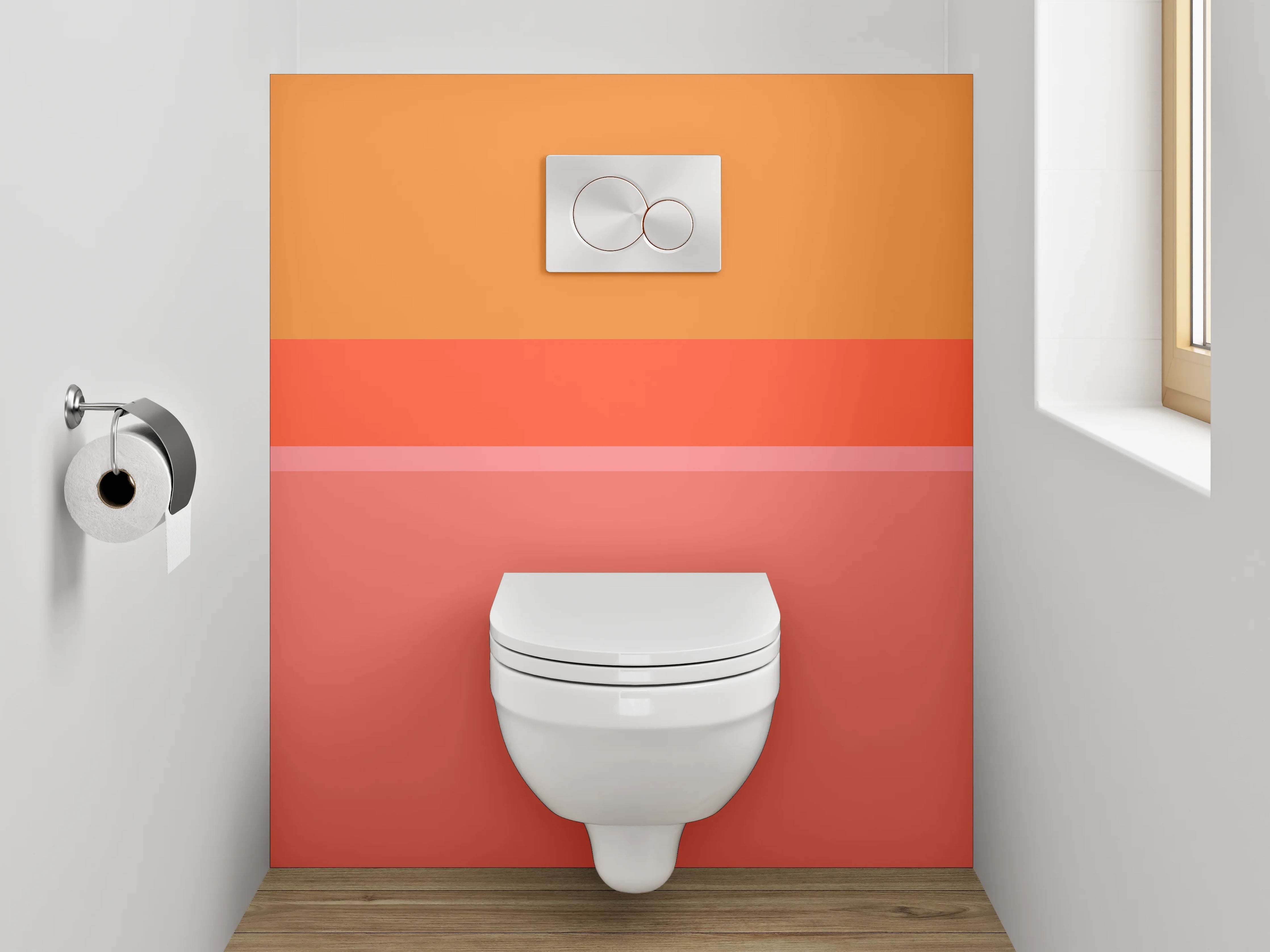 WC-Rückwand - Abstraktes Farbspiel Orange Pink Rot