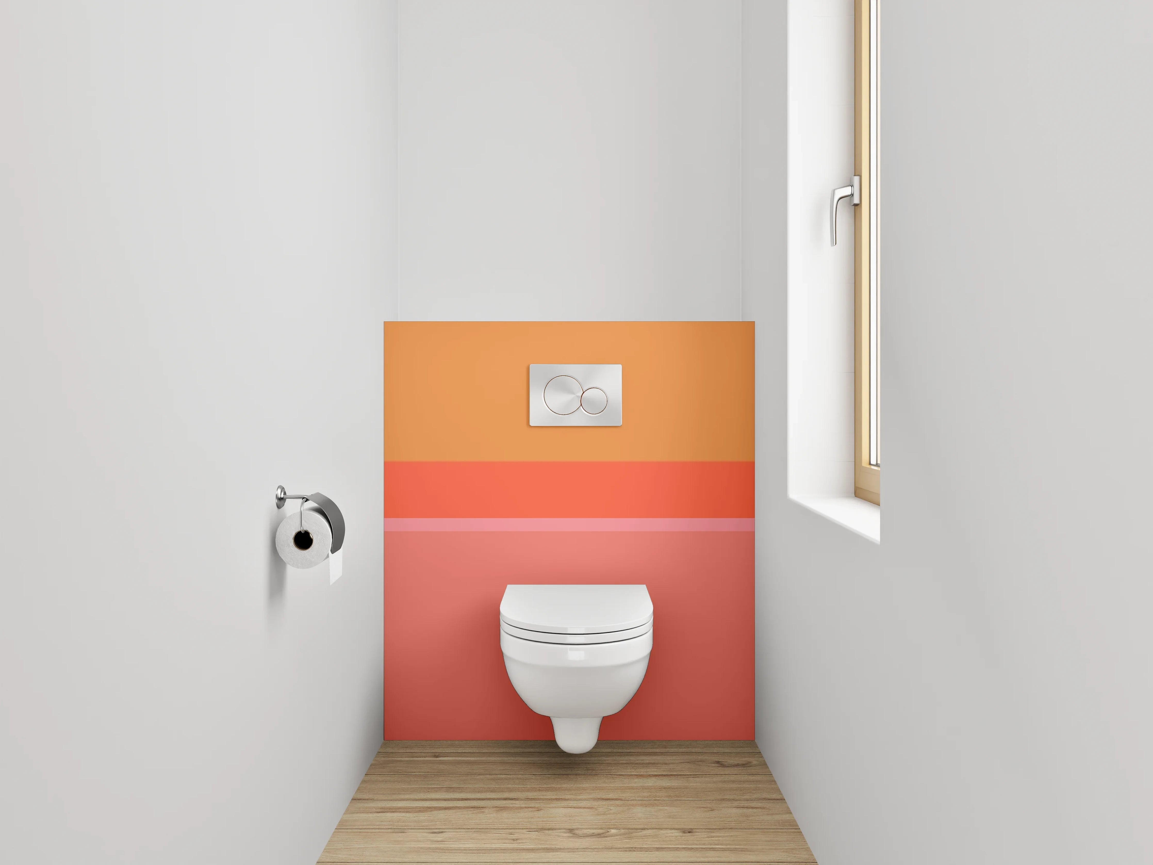 WC-Rückwand - Abstraktes Farbspiel Orange Pink Rot