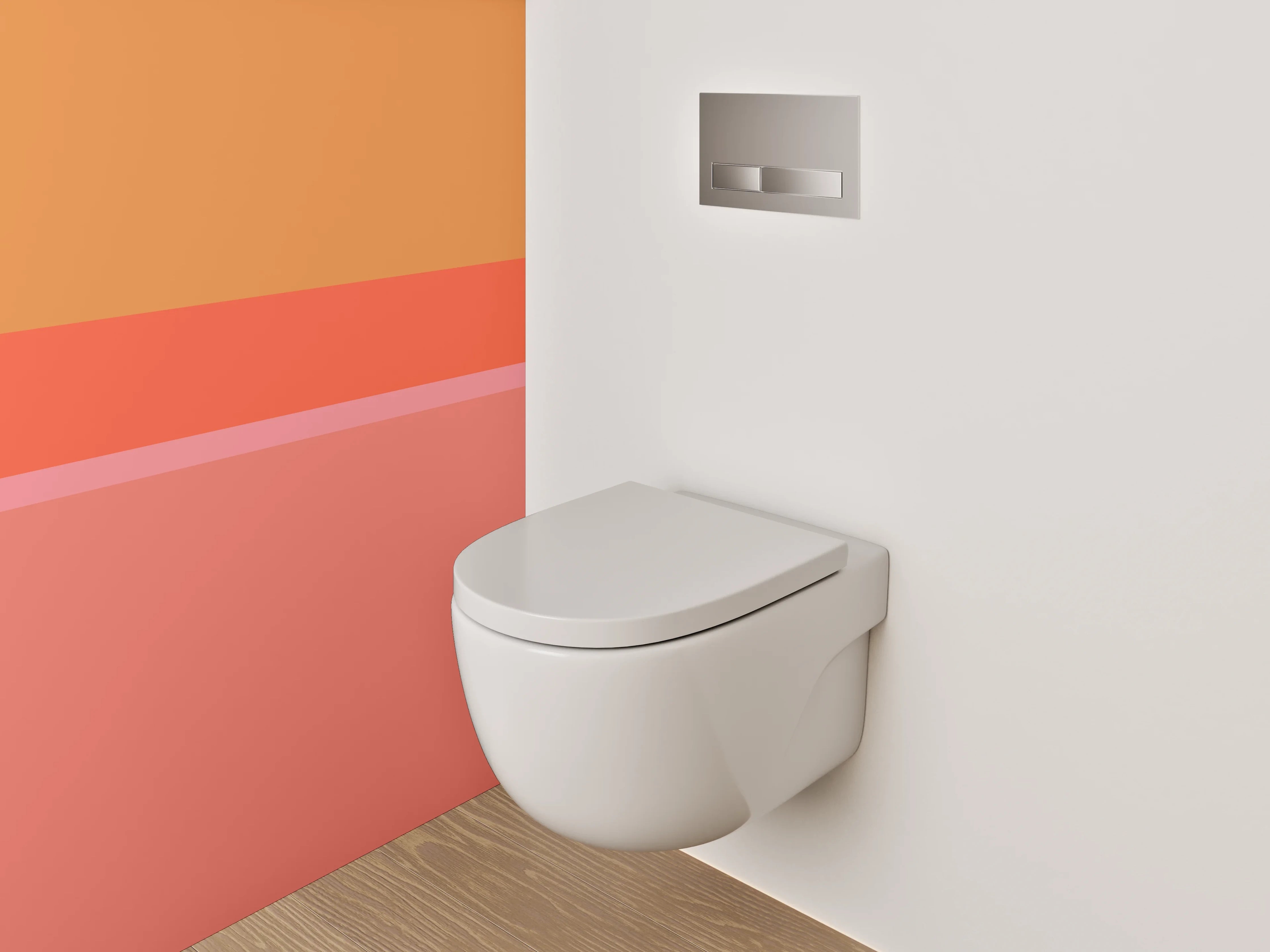 WC-Rückwand - Abstraktes Farbspiel Orange Pink Rot
