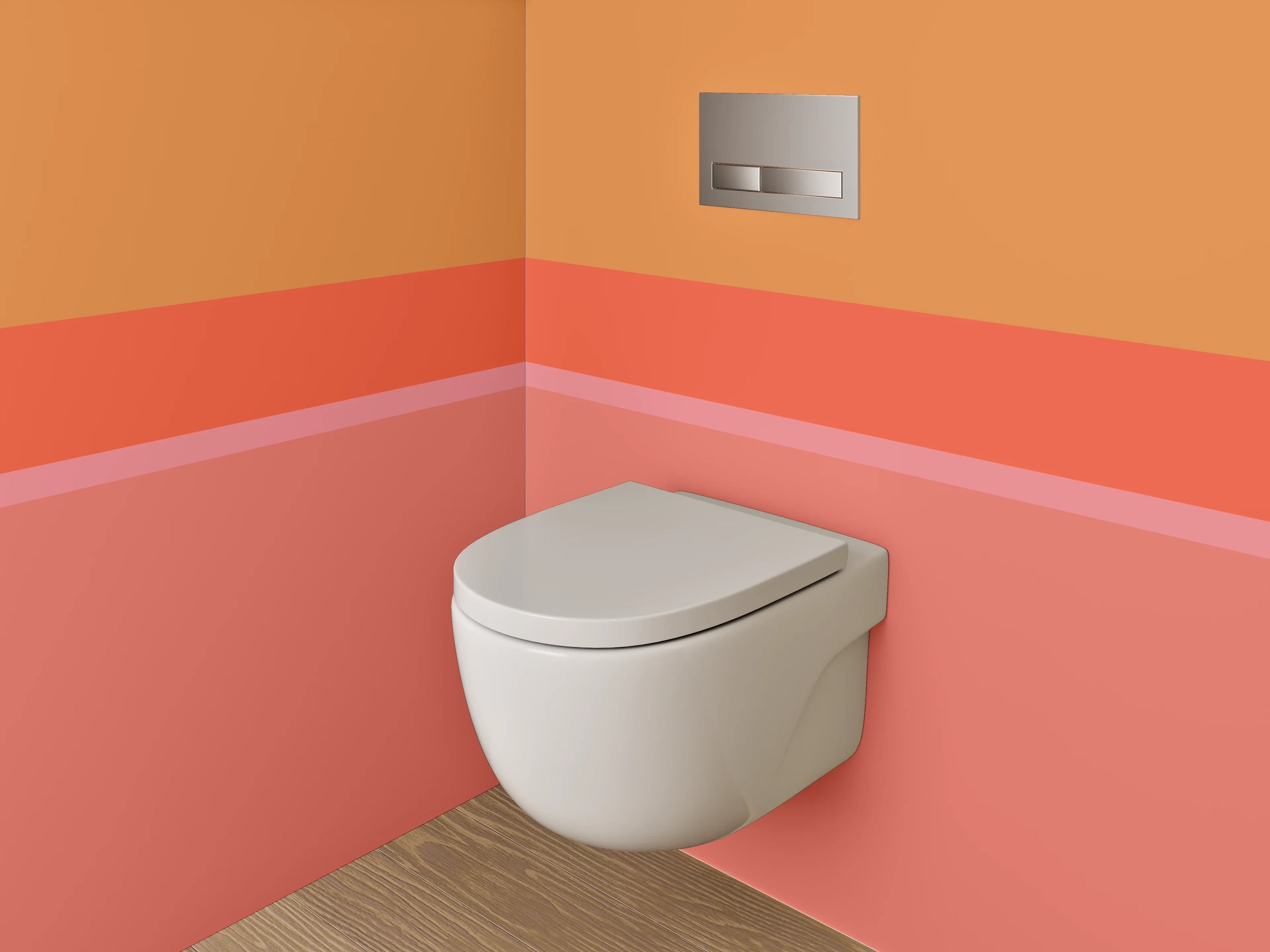 WC-Rückwand - Abstraktes Farbspiel Orange Pink Rot