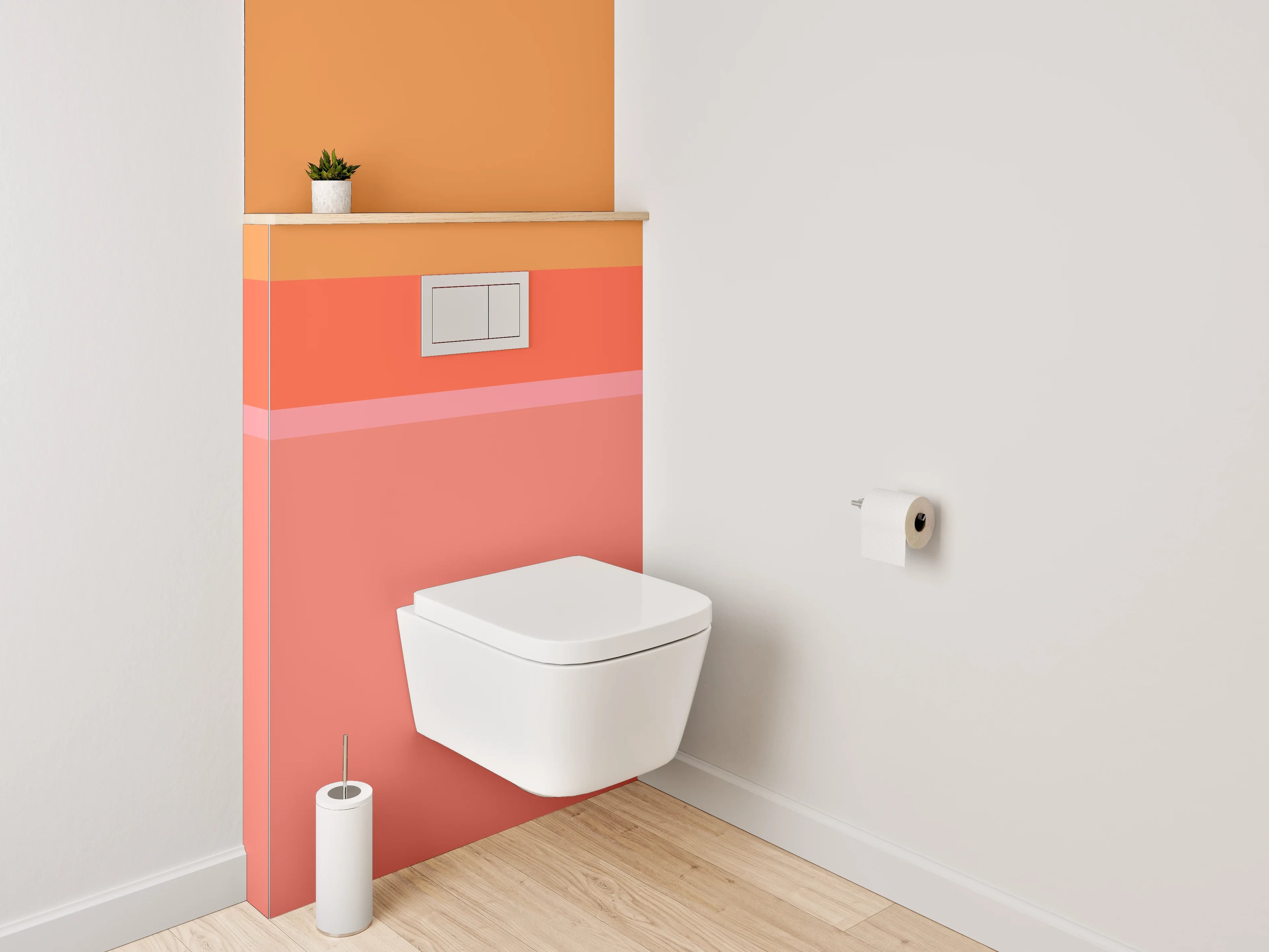 WC-Rückwand - Abstraktes Farbspiel Orange Pink Rot