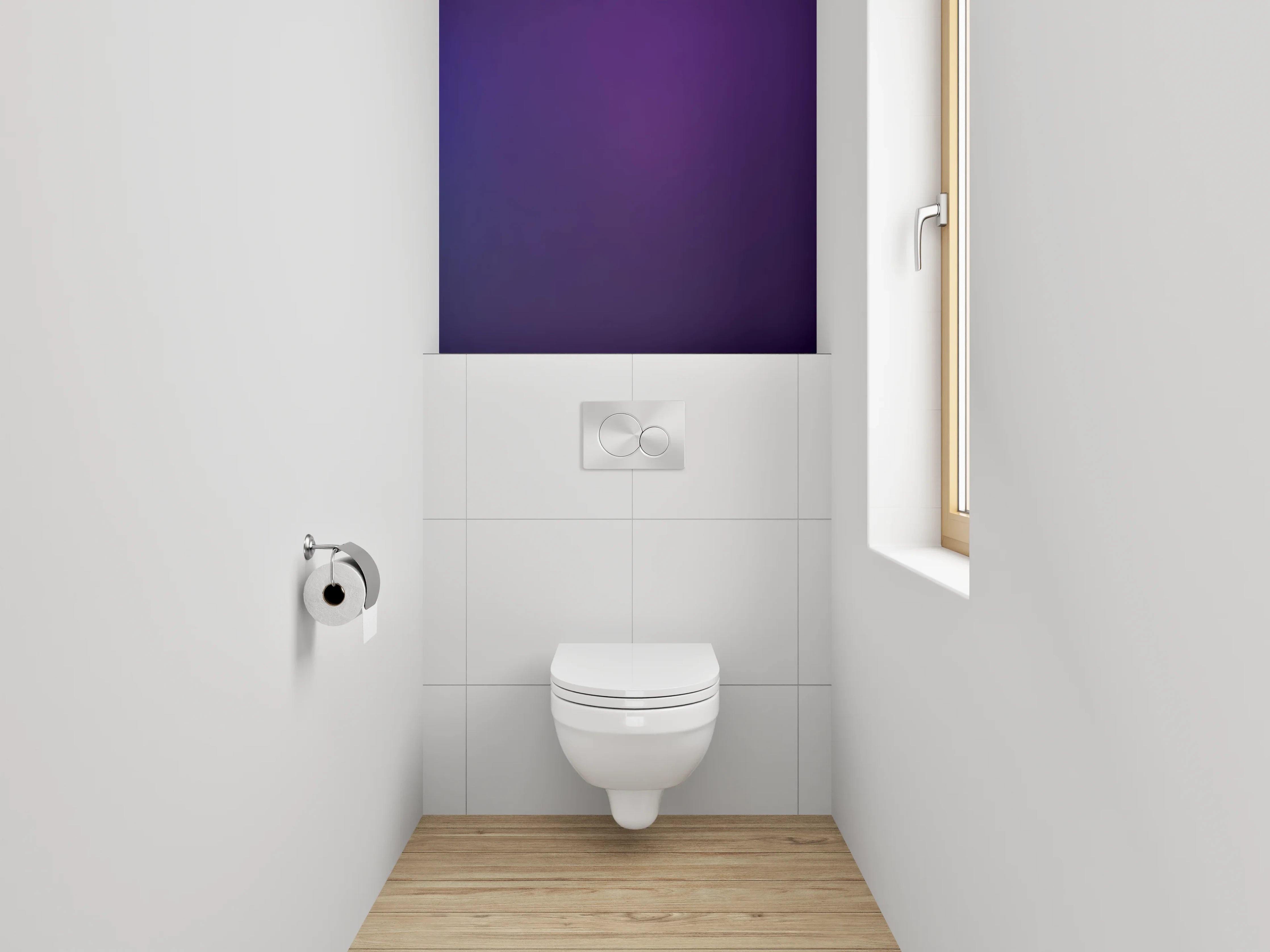 WC-Rückwand - Abstraktes Farbverlauf-Blau-Lila Motiv