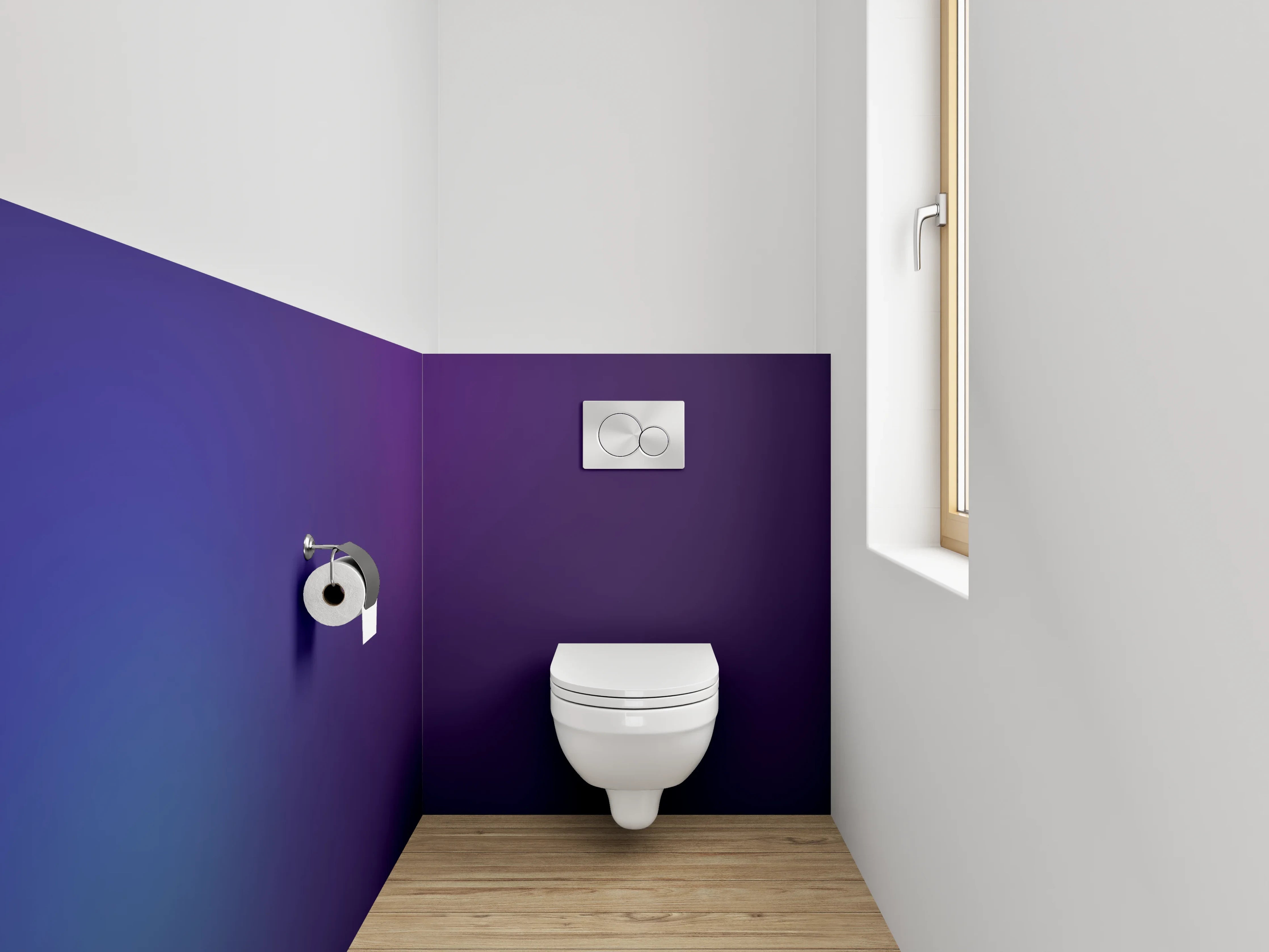 WC-Rückwand - Abstraktes Farbverlauf-Blau-Lila Motiv