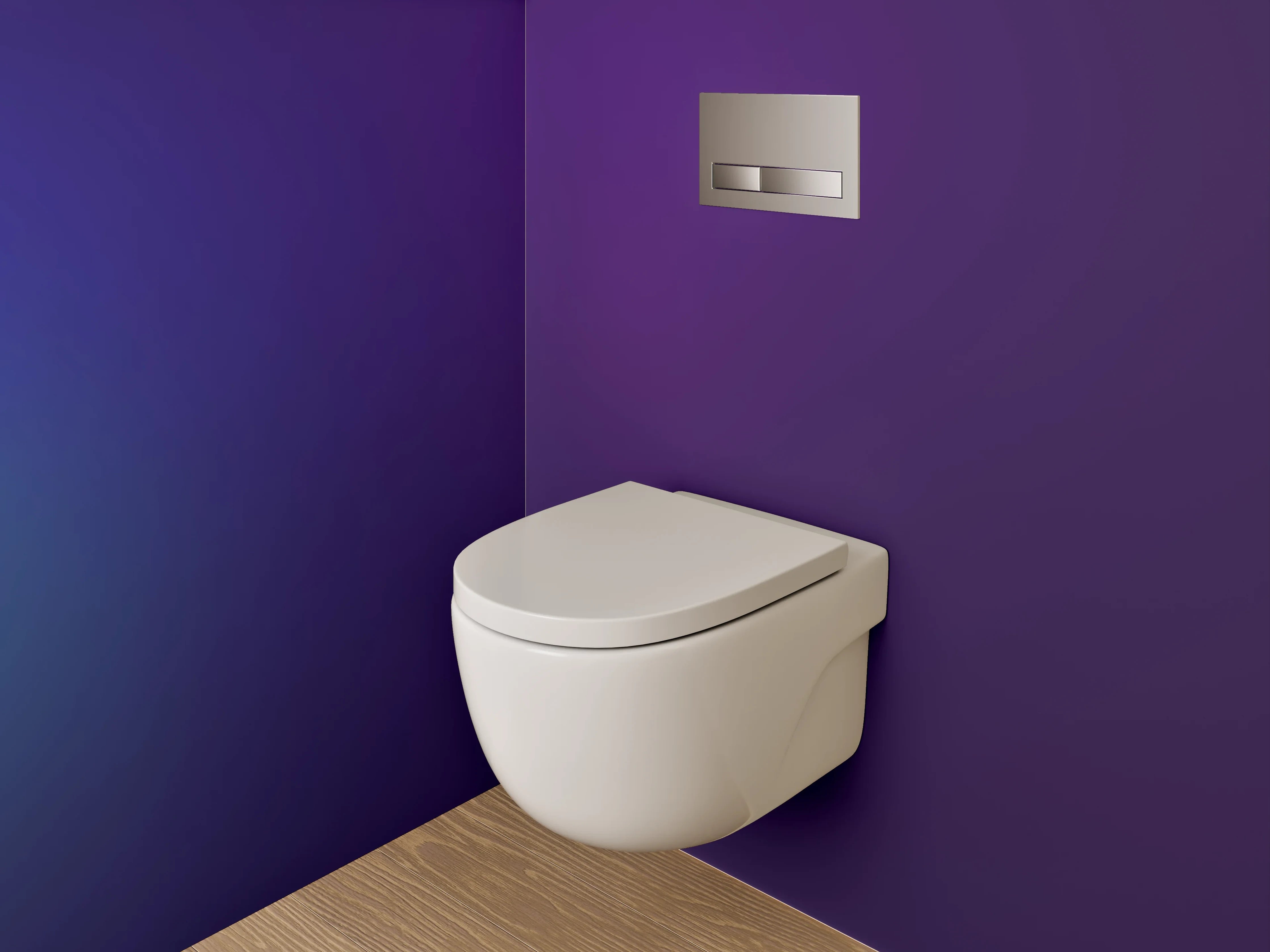 WC-Rückwand - Abstraktes Farbverlauf-Blau-Lila Motiv