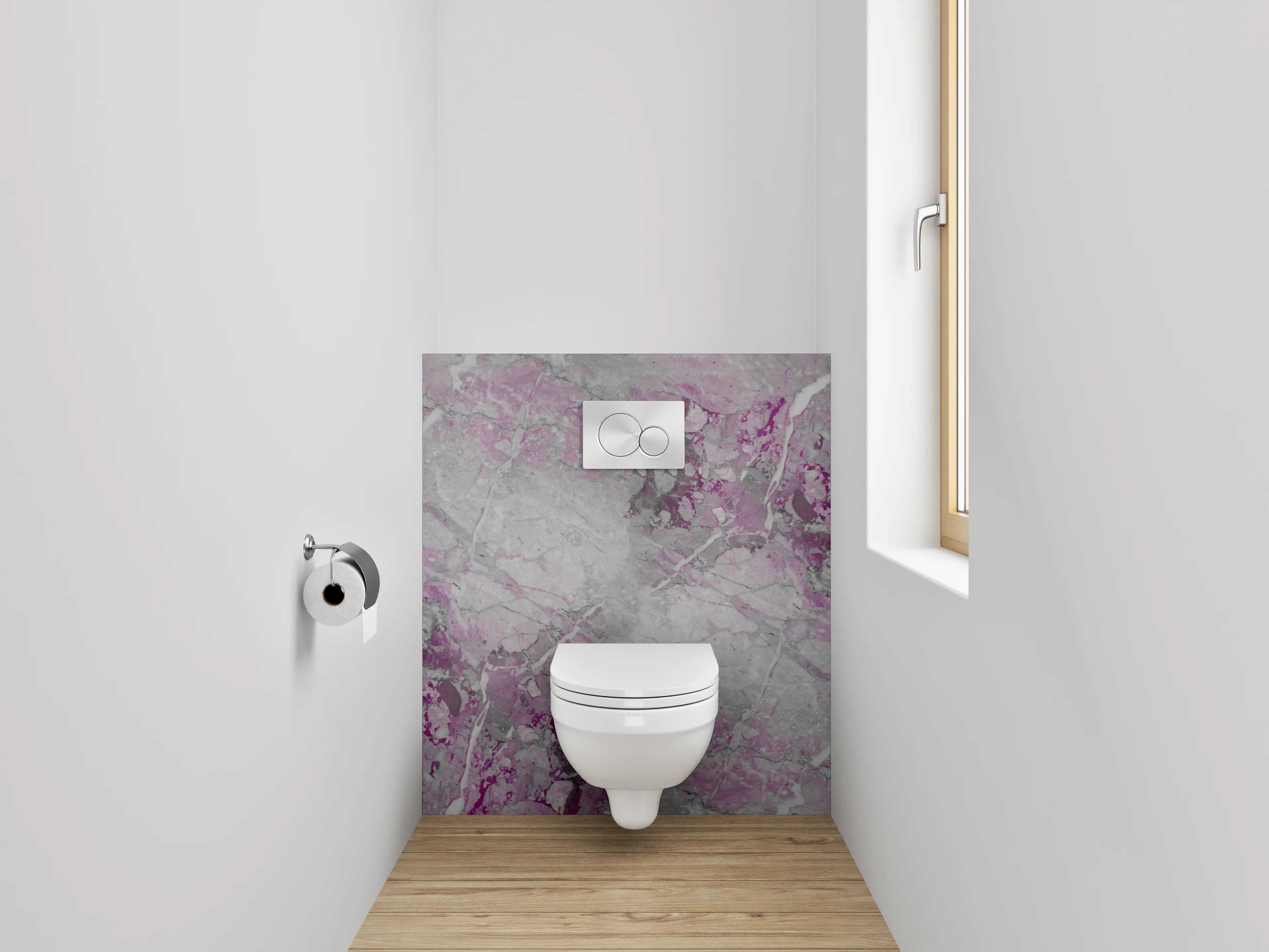 WC-Rückwand - Abstraktes Marmor-Design Rosa Grau