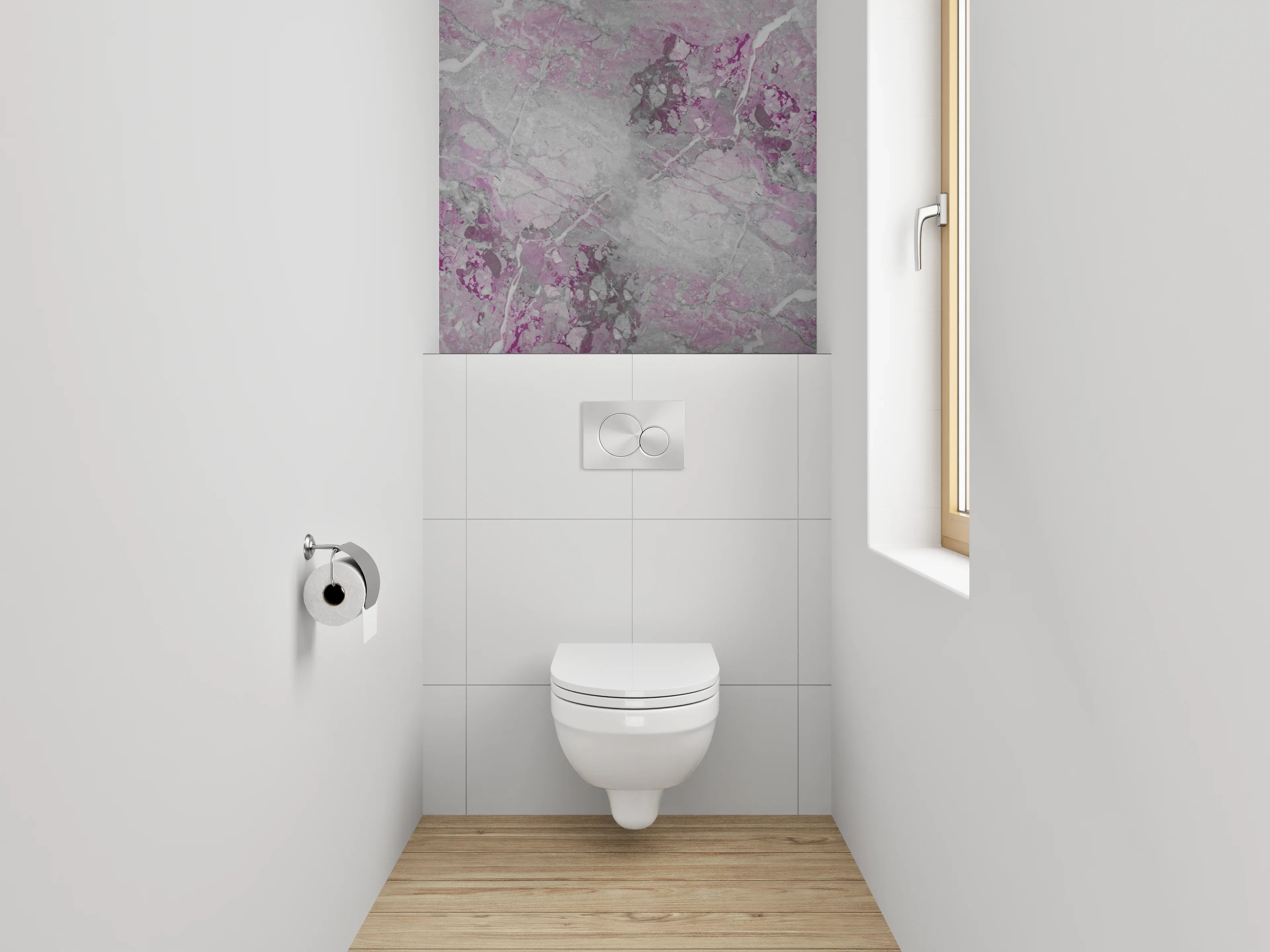 WC-Rückwand - Abstraktes Marmor-Design Rosa Grau