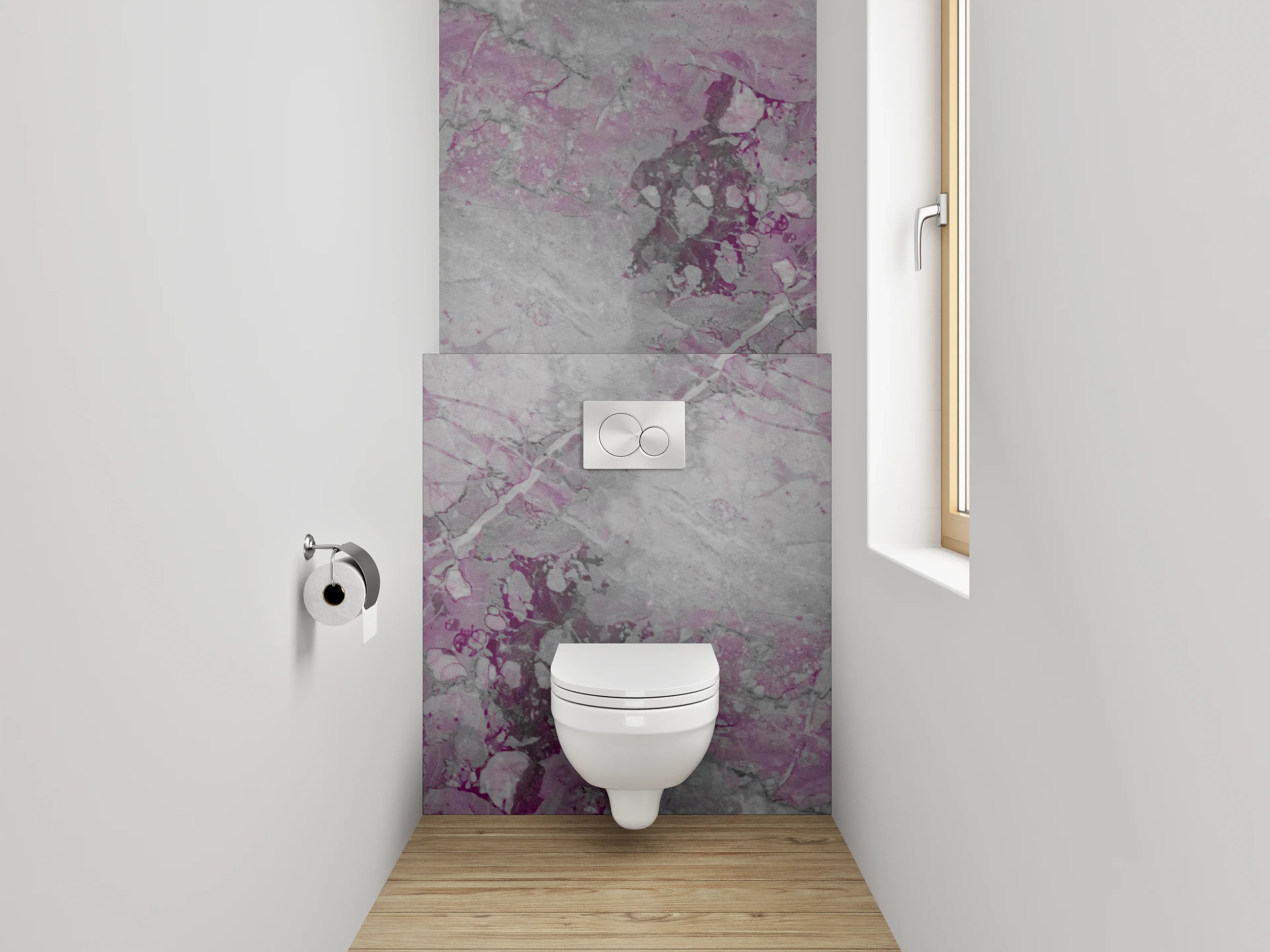 WC-Rückwand - Abstraktes Marmor-Design Rosa Grau