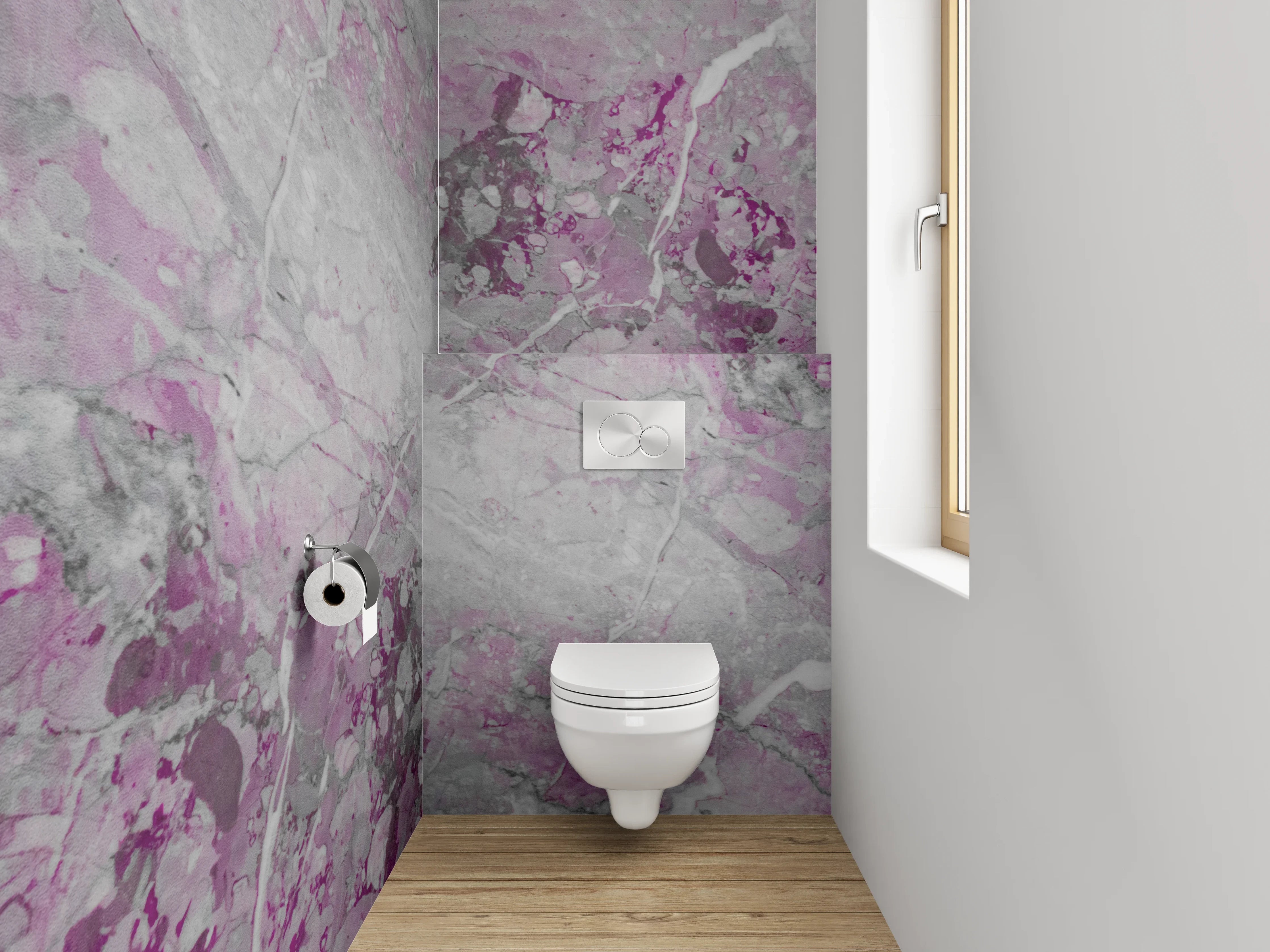 WC-Rückwand - Abstraktes Marmor-Design Rosa Grau