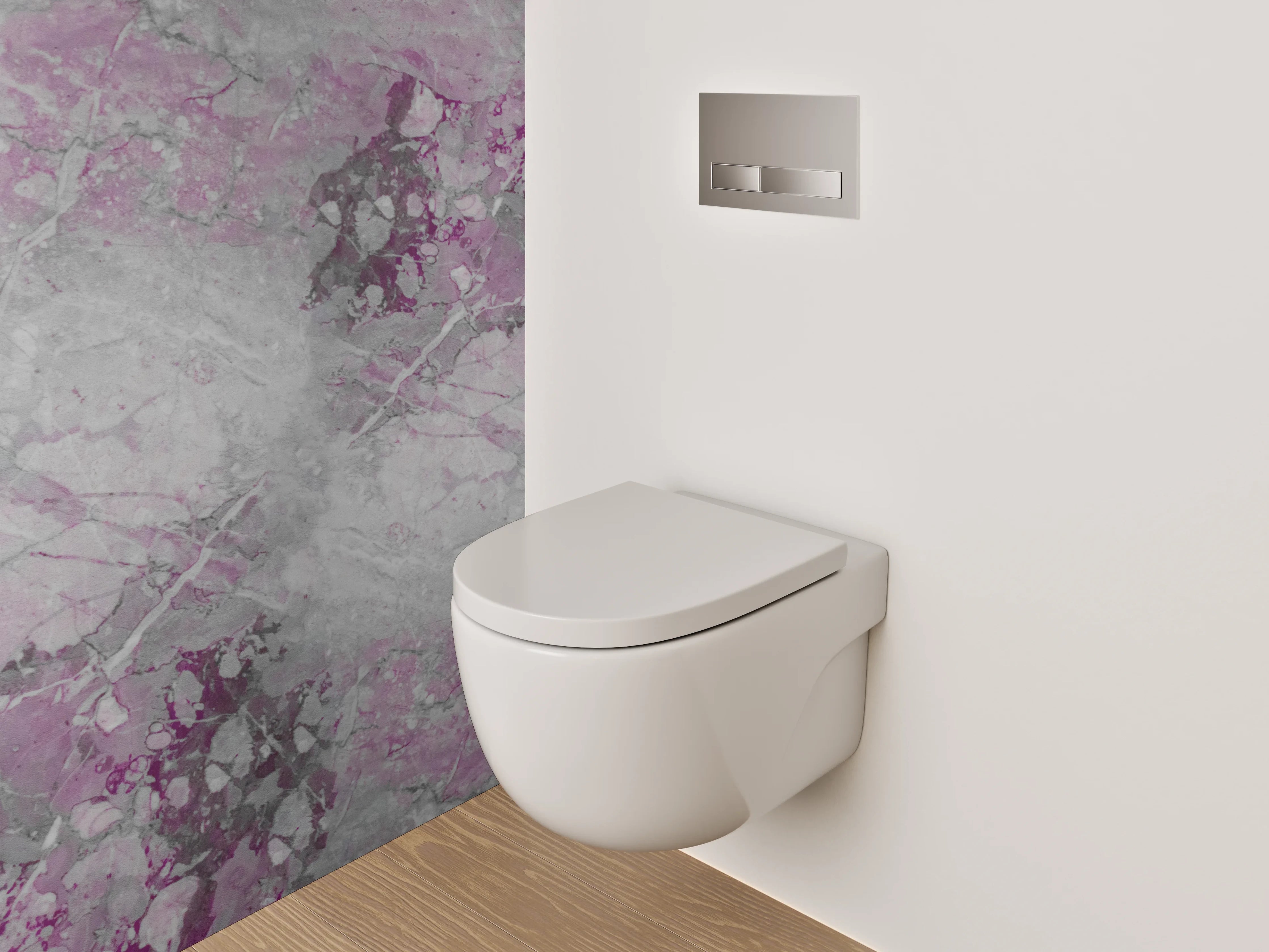 WC-Rückwand - Abstraktes Marmor-Design Rosa Grau