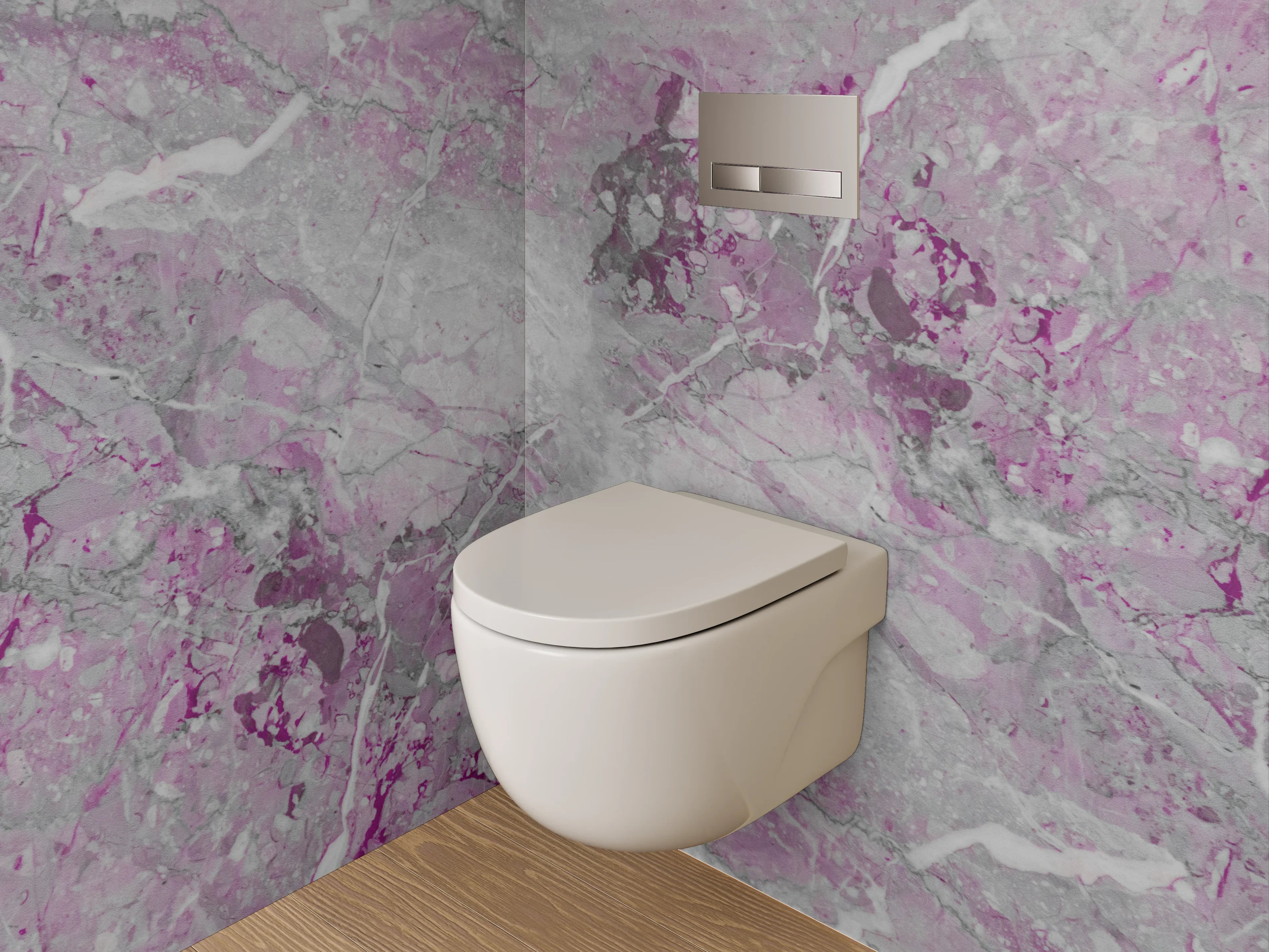 WC-Rückwand - Abstraktes Marmor-Design Rosa Grau