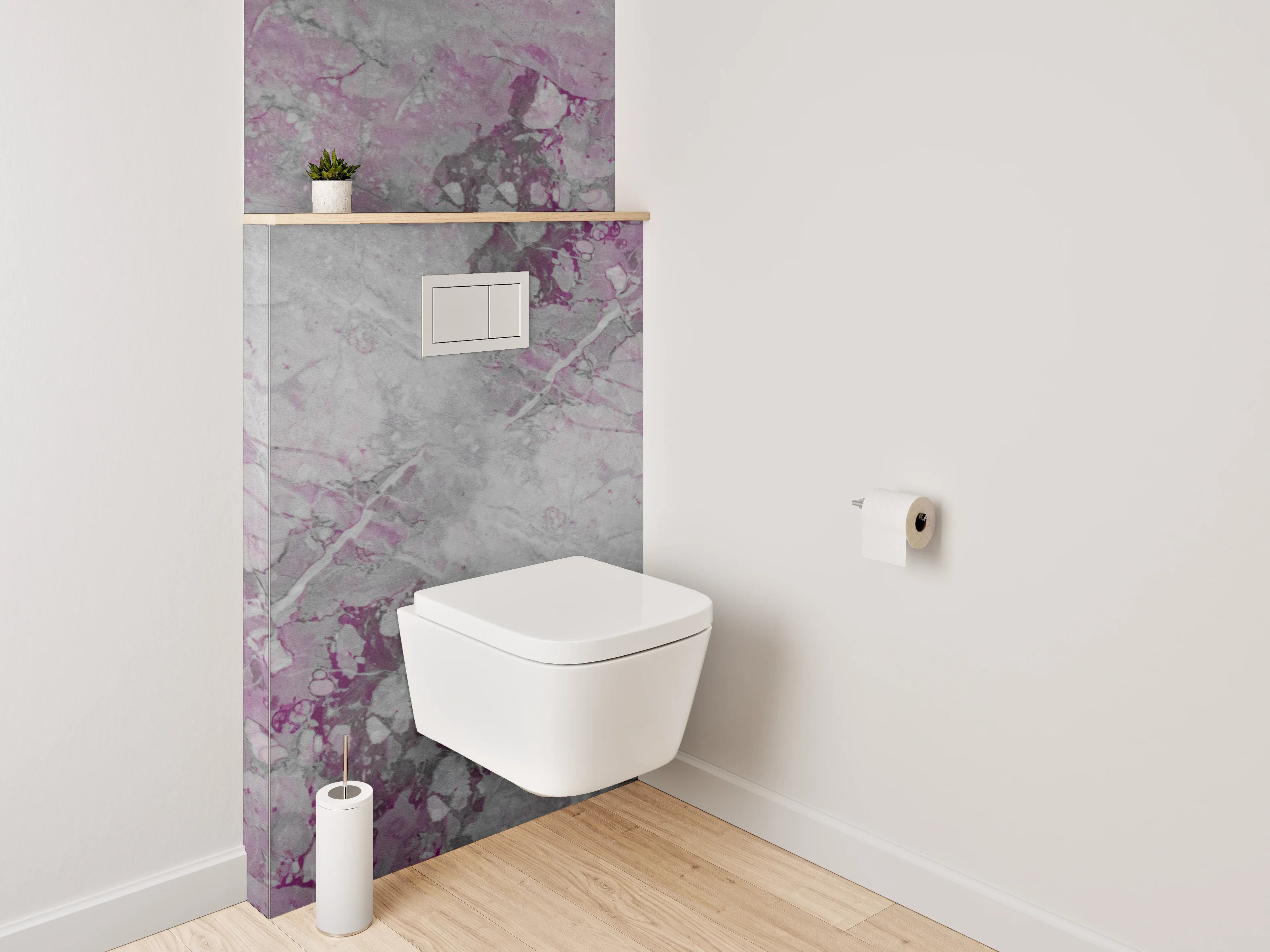 WC-Rückwand - Abstraktes Marmor-Design Rosa Grau