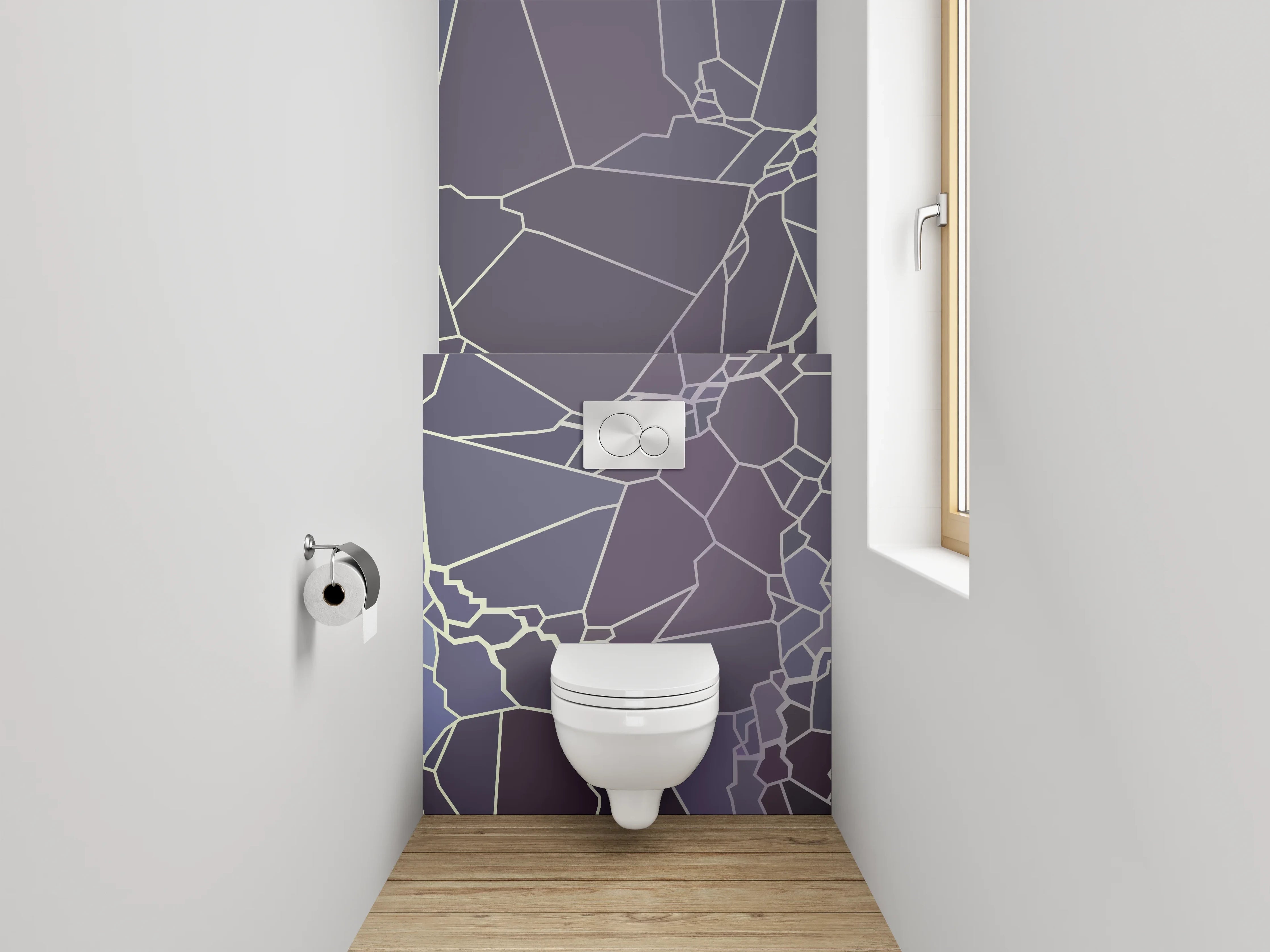 WC-Rückwand - Abstraktes Mosaik-Blitzmuster Wandmotiv