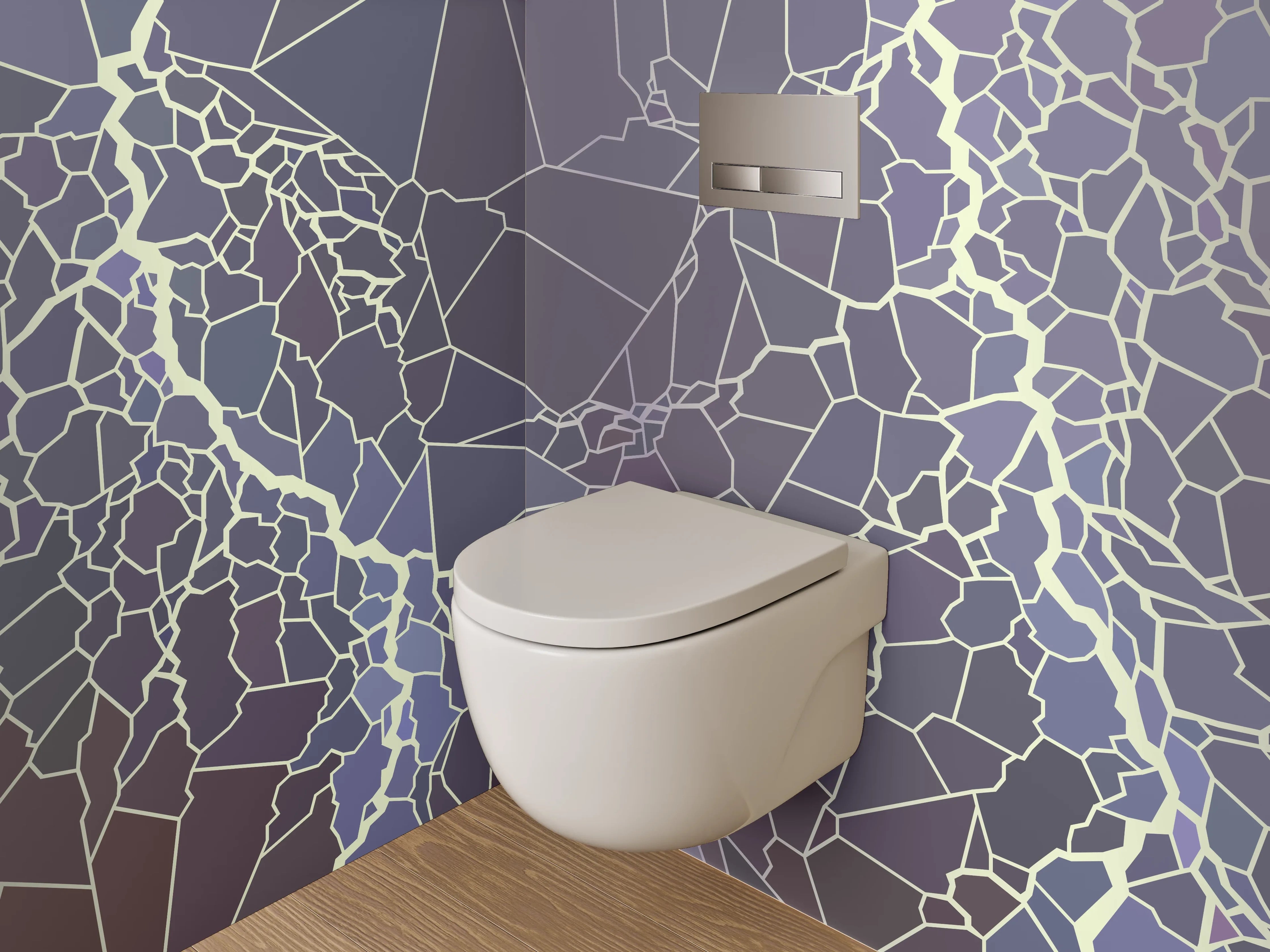 WC-Rückwand - Abstraktes Mosaik-Blitzmuster Wandmotiv