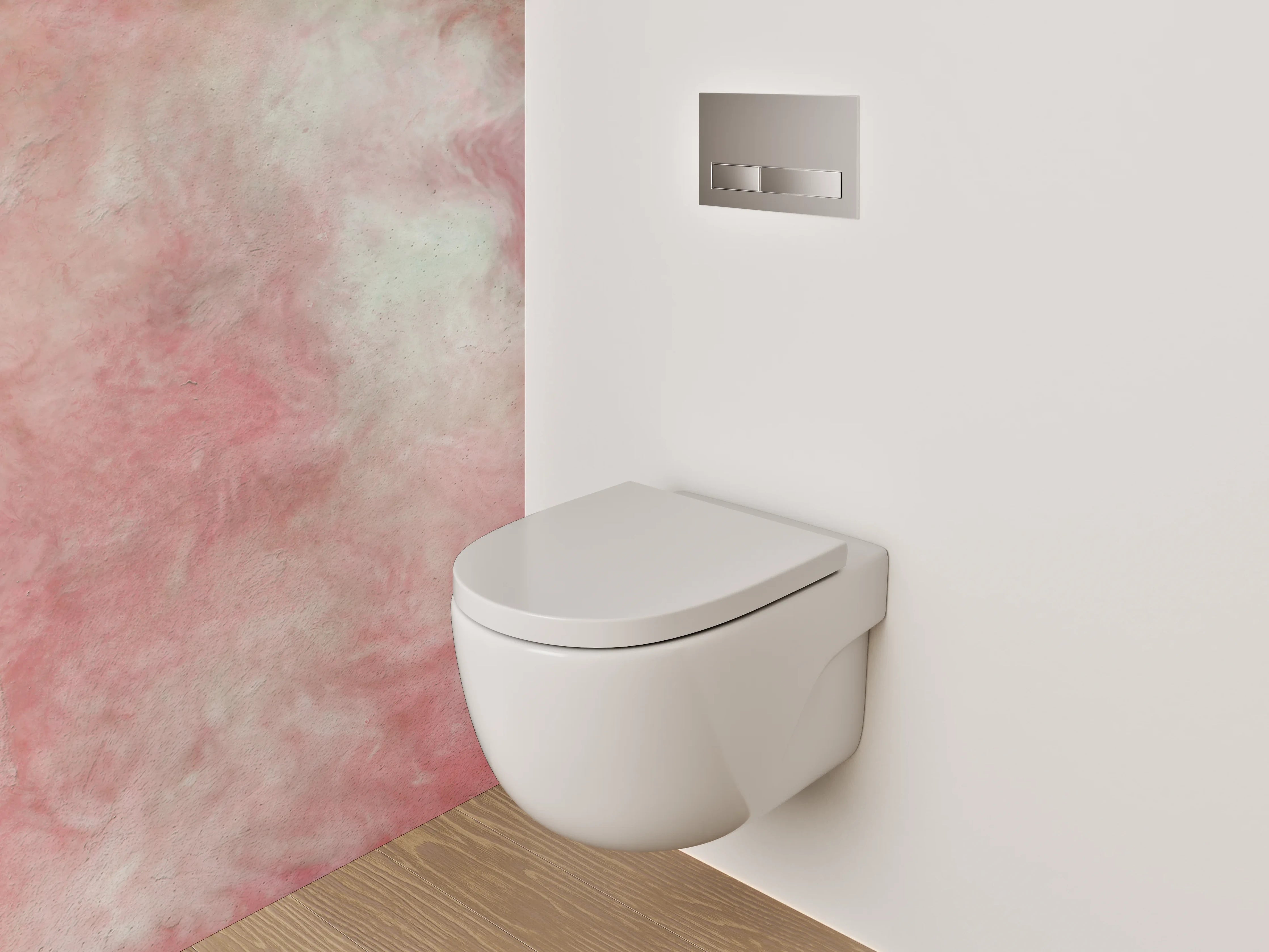 WC-Rückwand - Abstraktes Rosa Aquarell Design