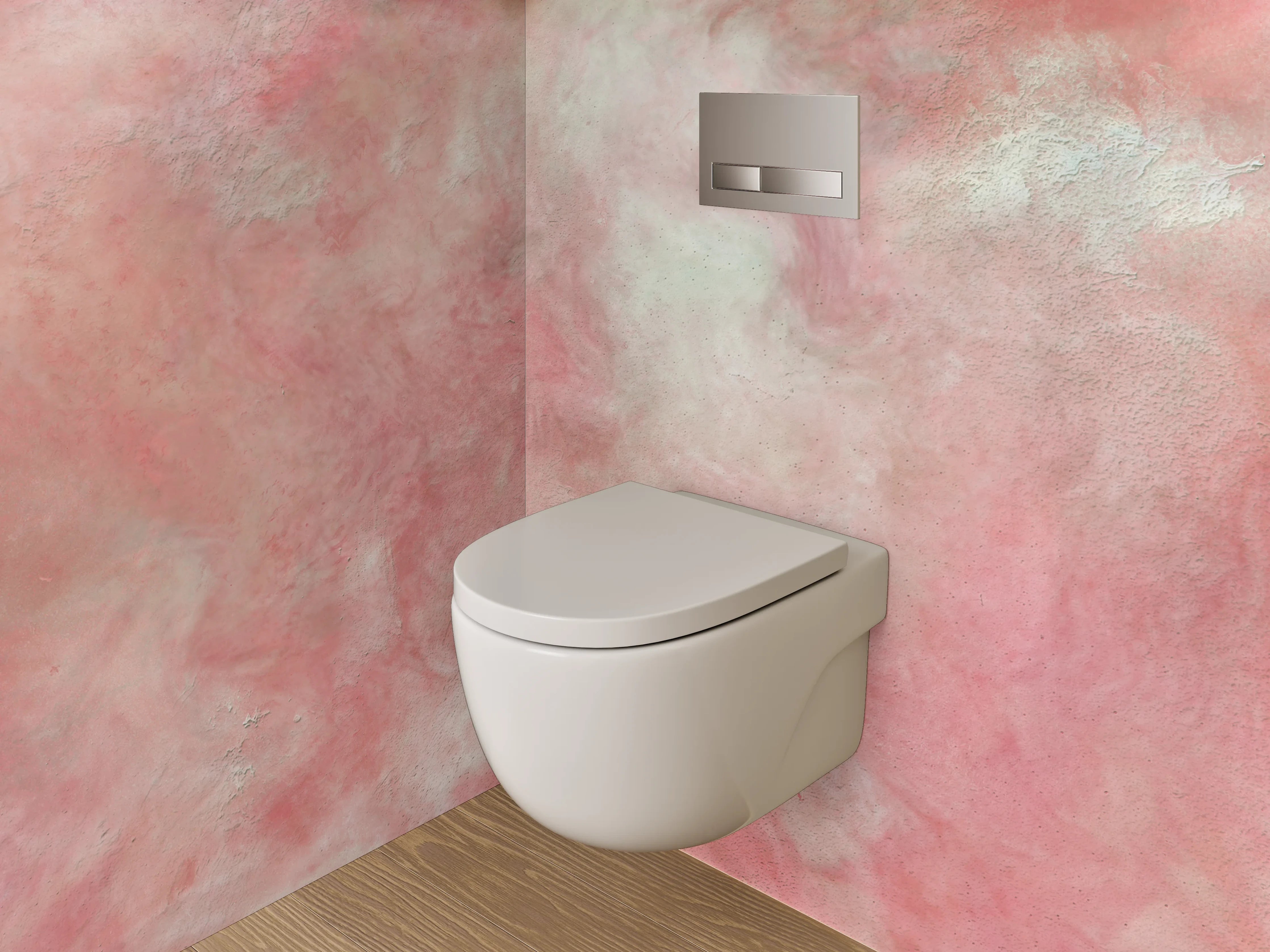 WC-Rückwand - Abstraktes Rosa Aquarell Design