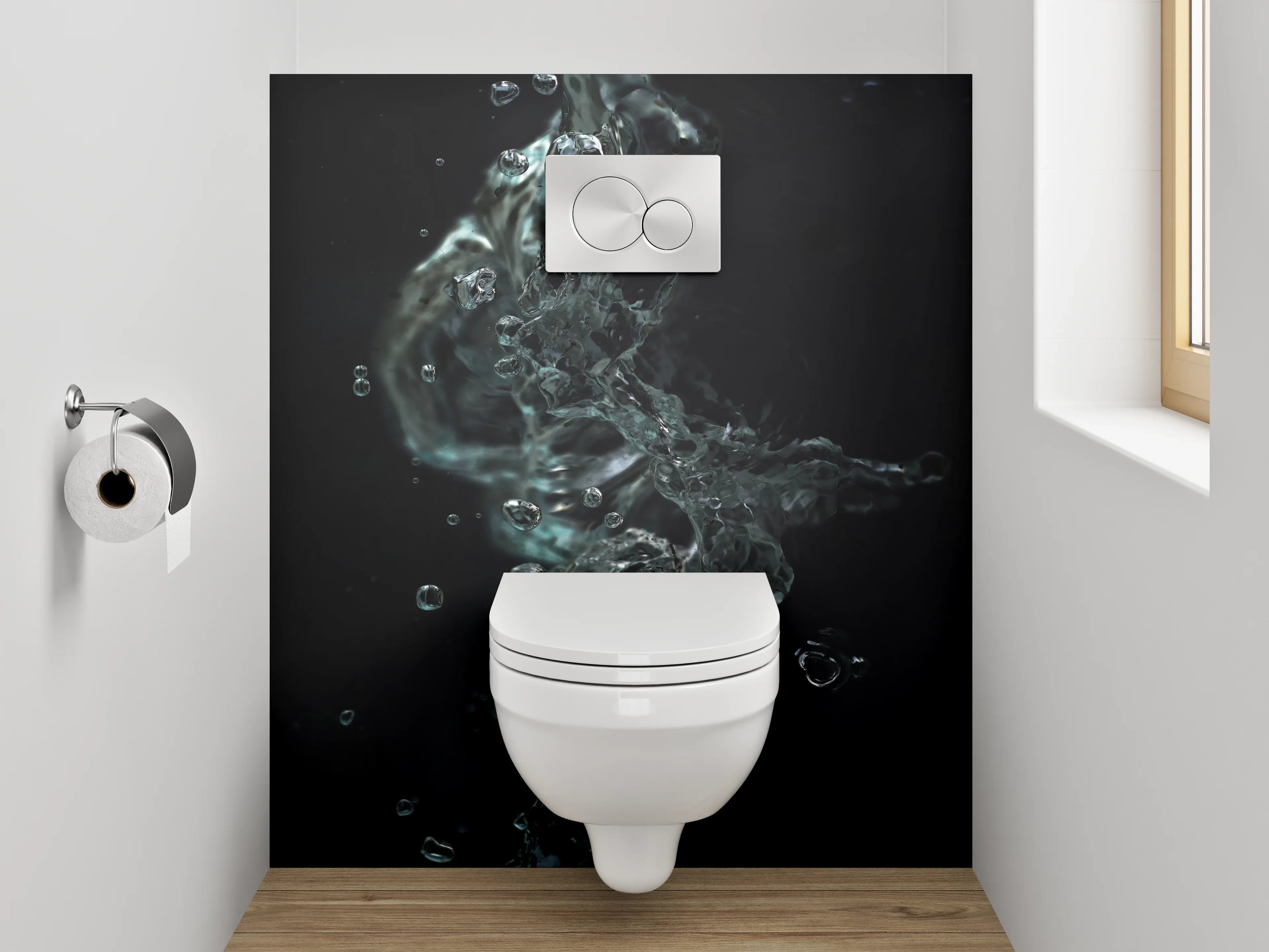 WC-Rückwand - Abstraktes Wasser Splash Motiv