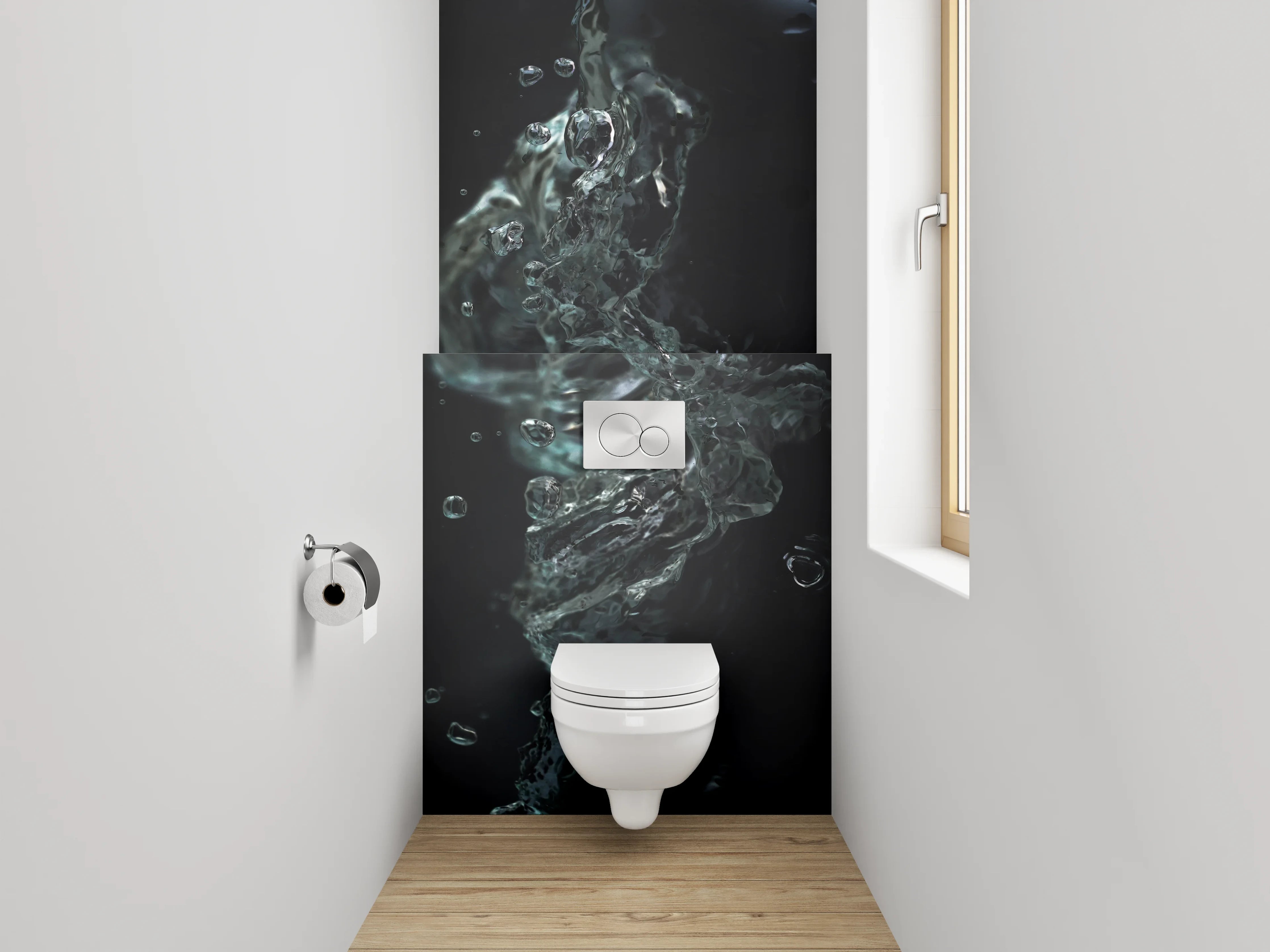 WC-Rückwand - Abstraktes Wasser Splash Motiv