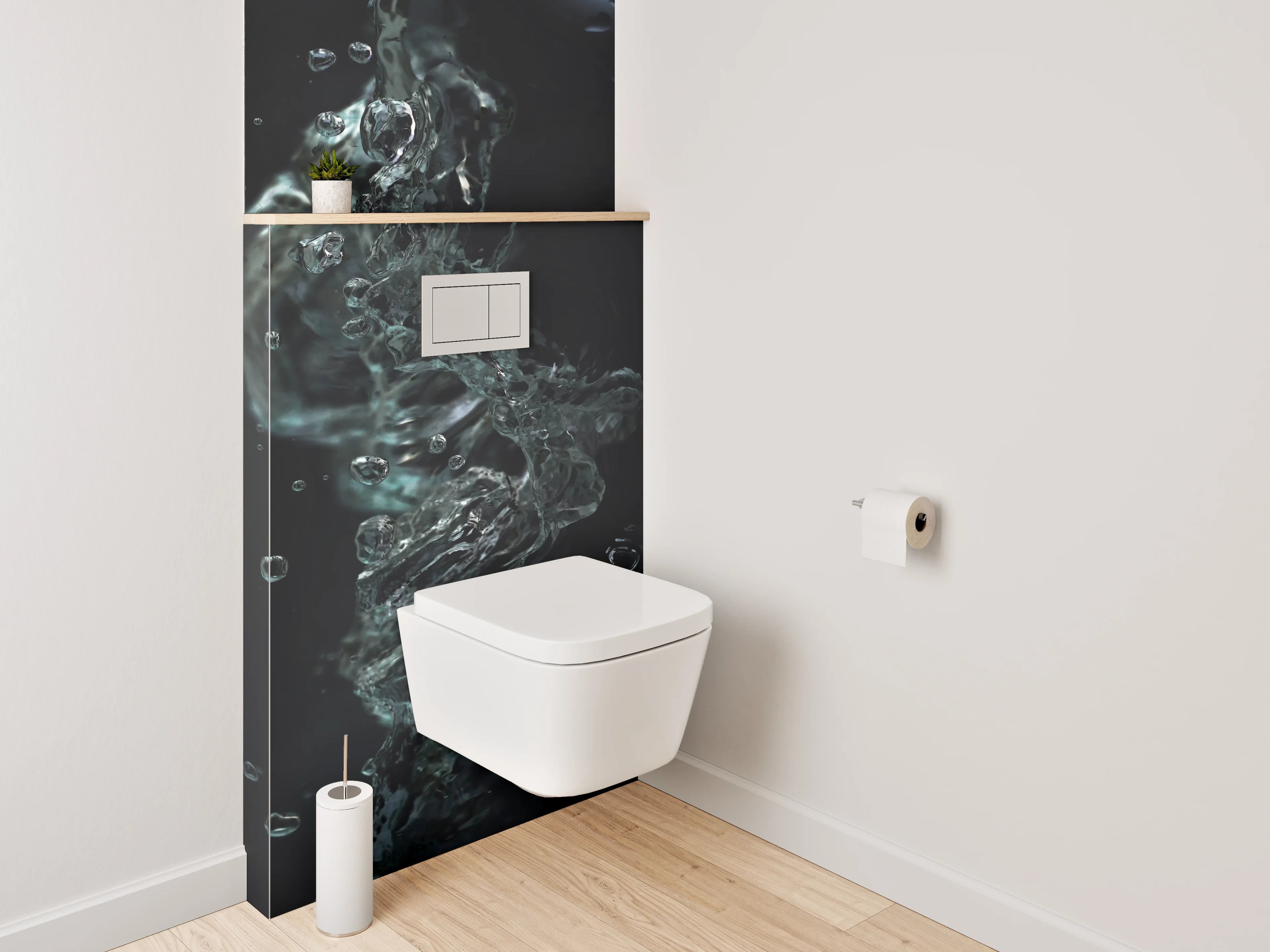 WC-Rückwand - Abstraktes Wasser Splash Motiv