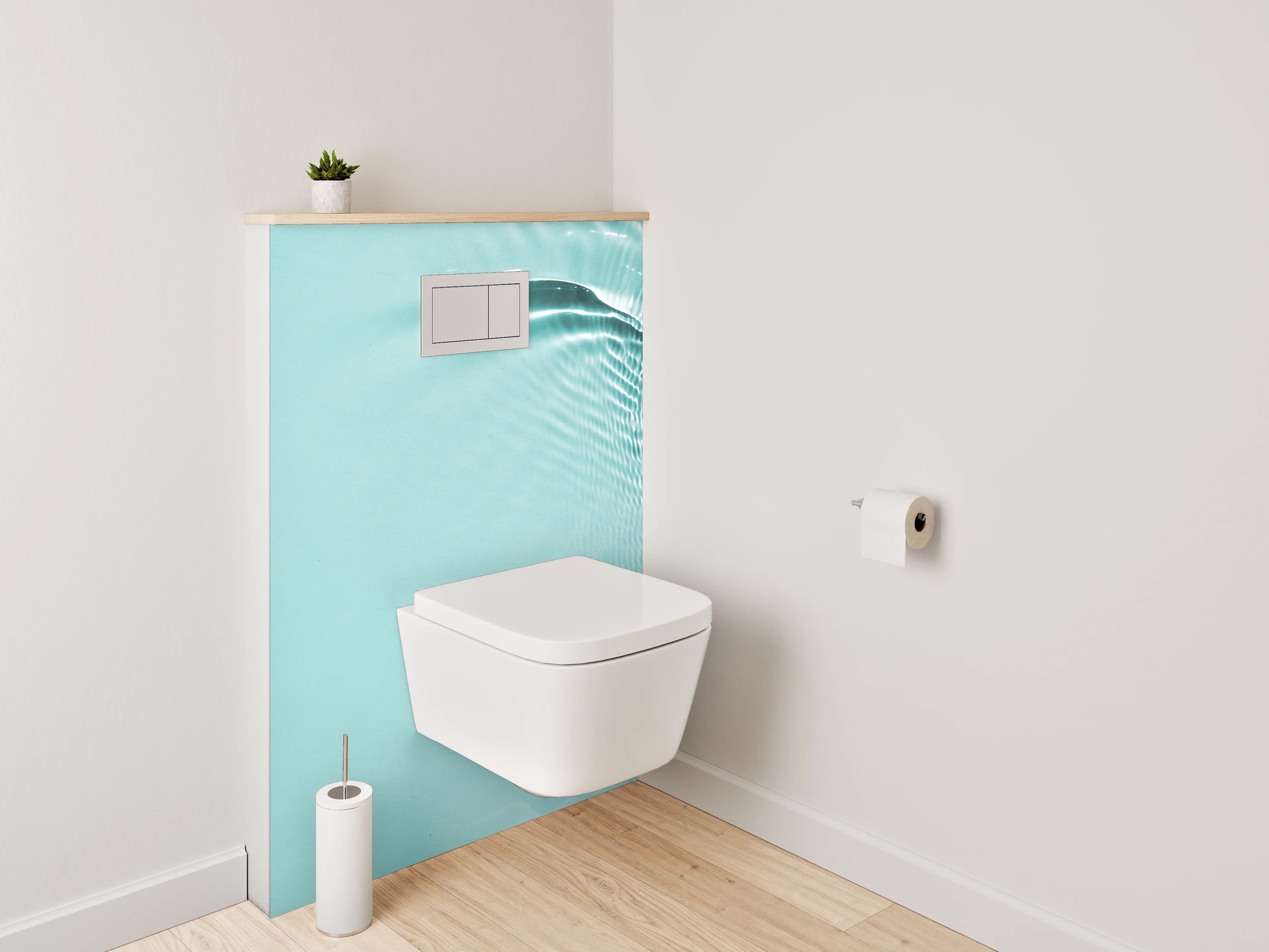 WC-Rückwand - Abstraktes Wasserlicht in Türkis