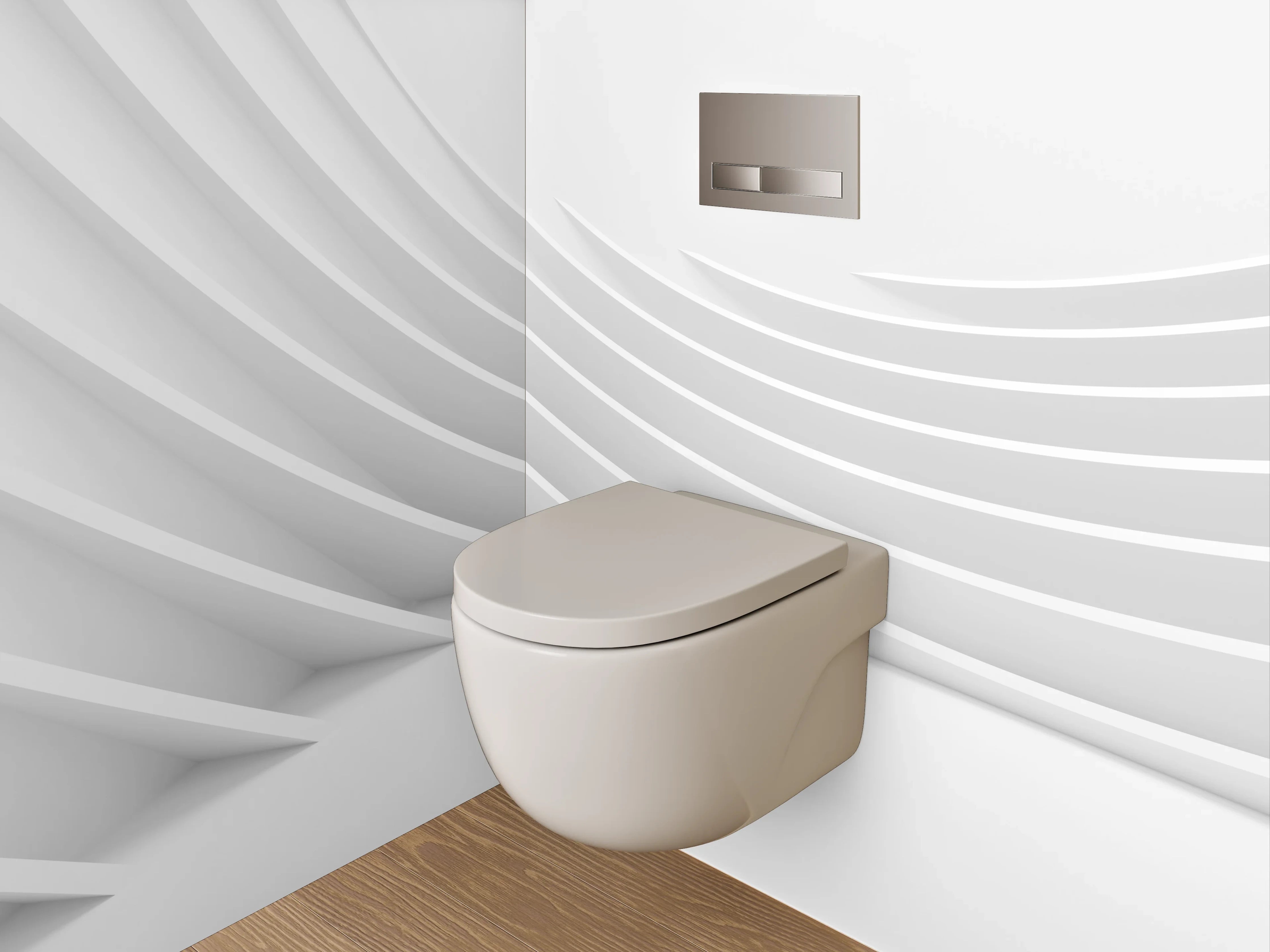 WC-Rückwand - Abstraktes Weiß-Grau Wanddesign
