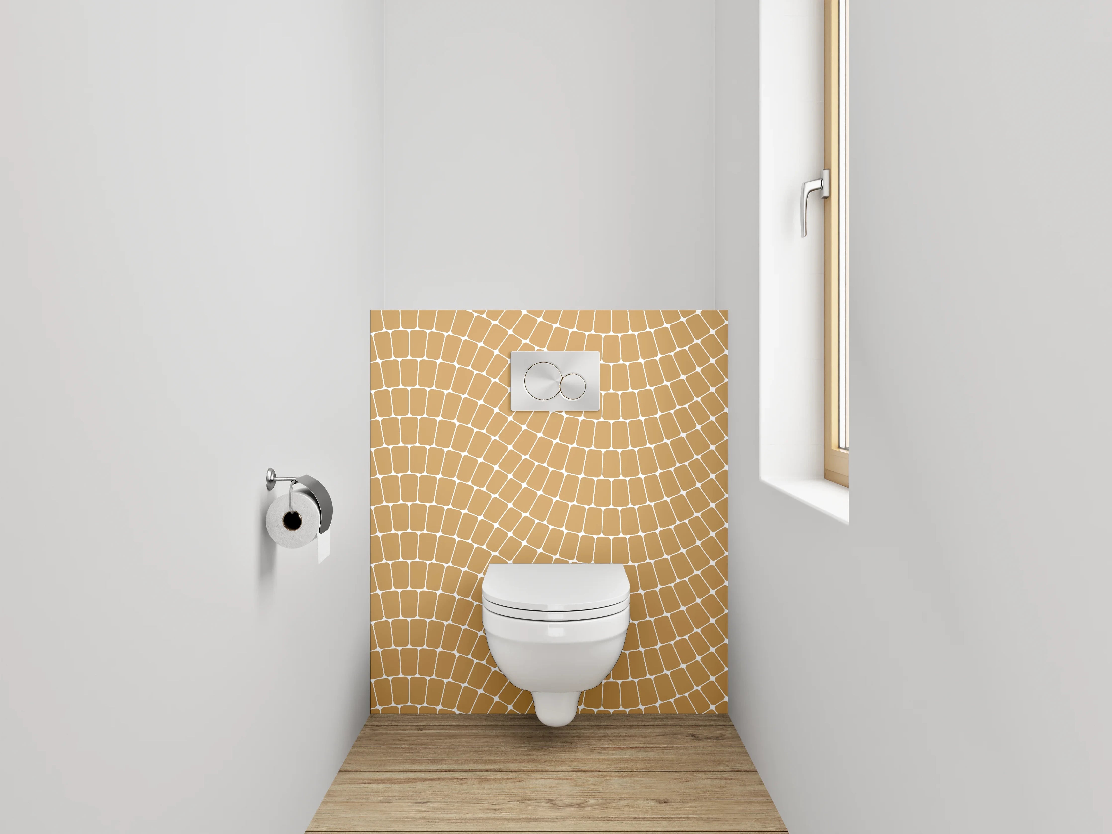 WC-Rückwand - Abstraktes Wellenmuster Beige Minimal