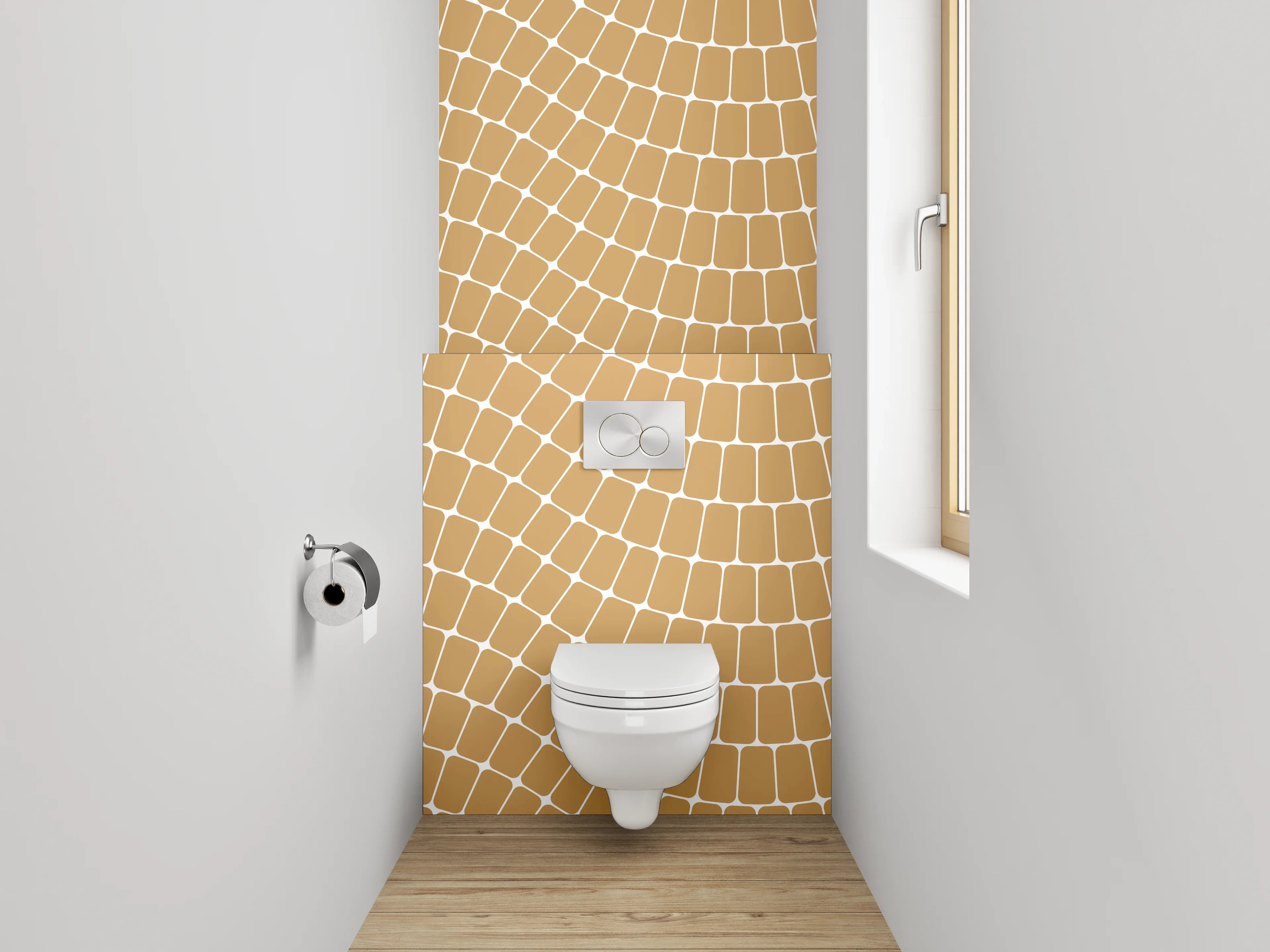 WC-Rückwand - Abstraktes Wellenmuster Beige Minimal