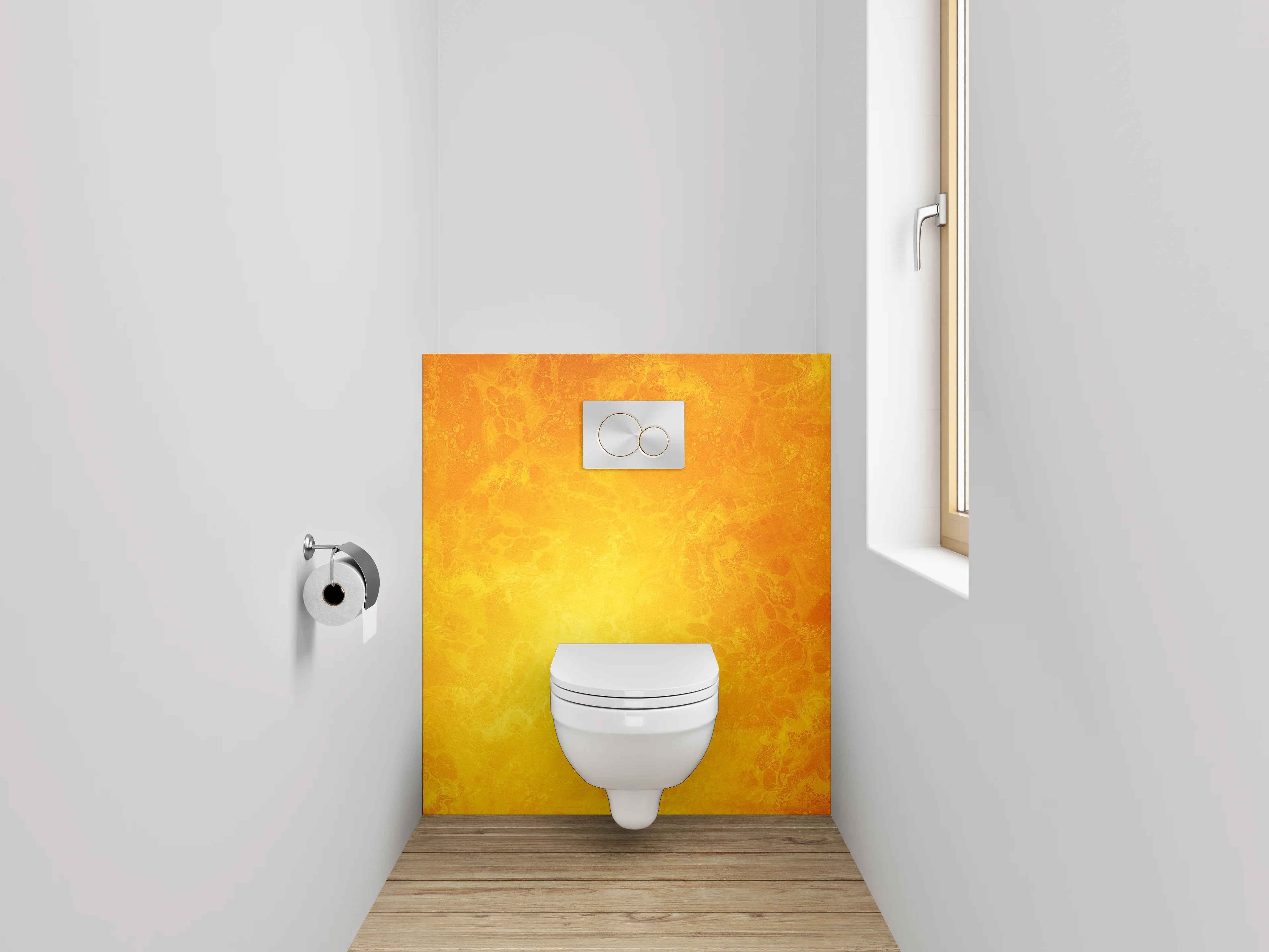 WC-Rückwand - Abstraktes gelbes Marmor-Design