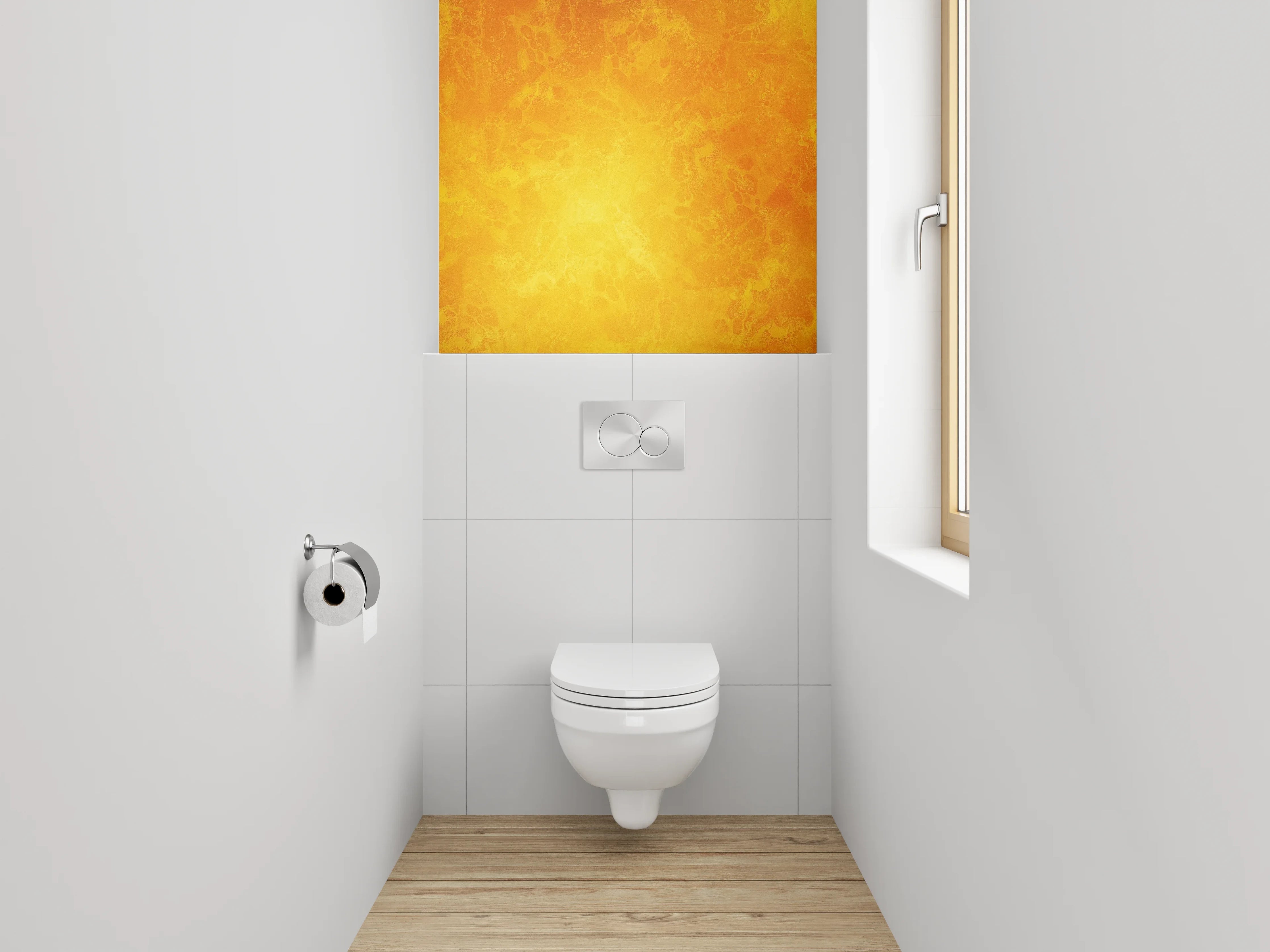 WC-Rückwand - Abstraktes gelbes Marmor-Design