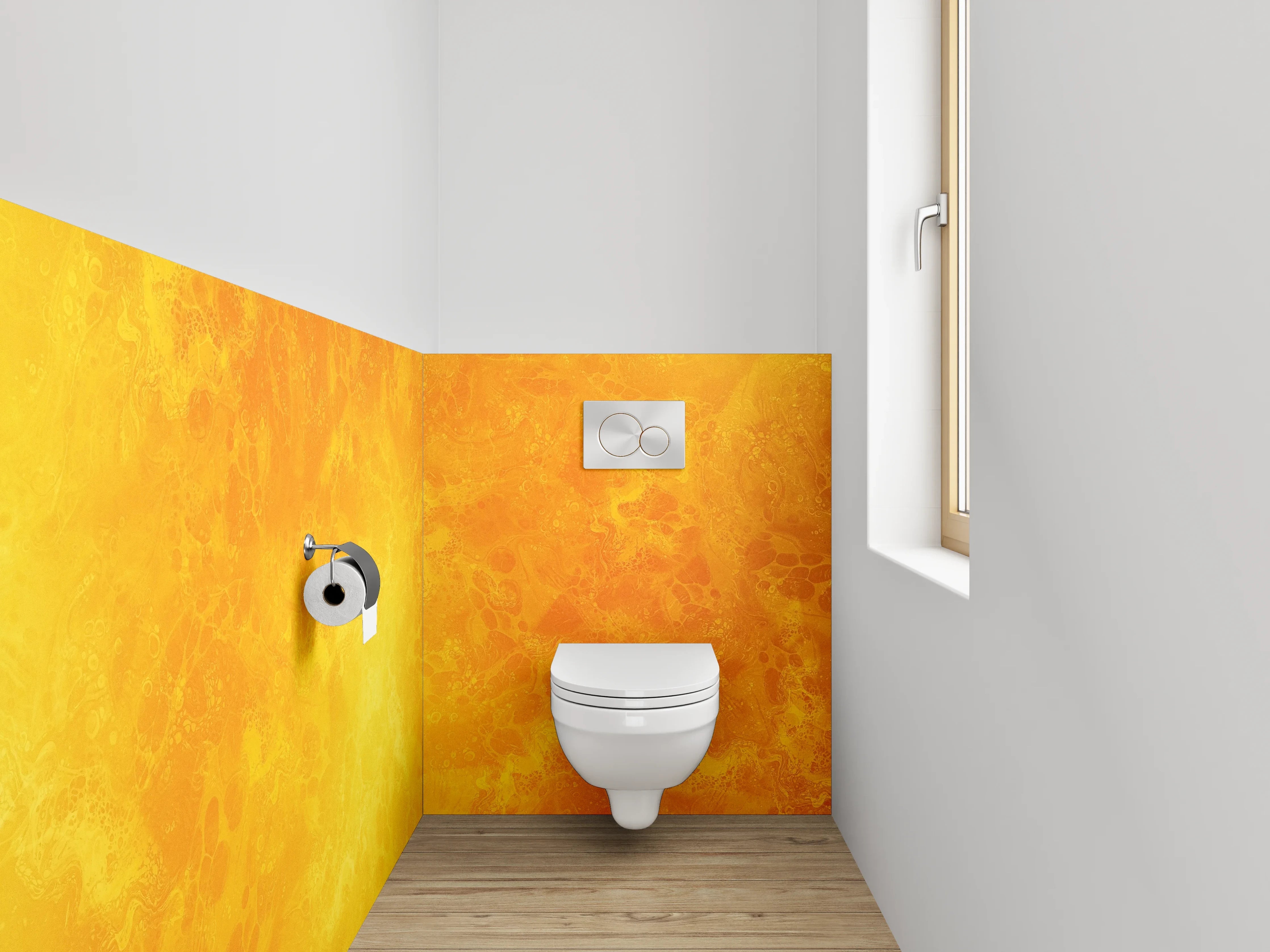 WC-Rückwand - Abstraktes gelbes Marmor-Design