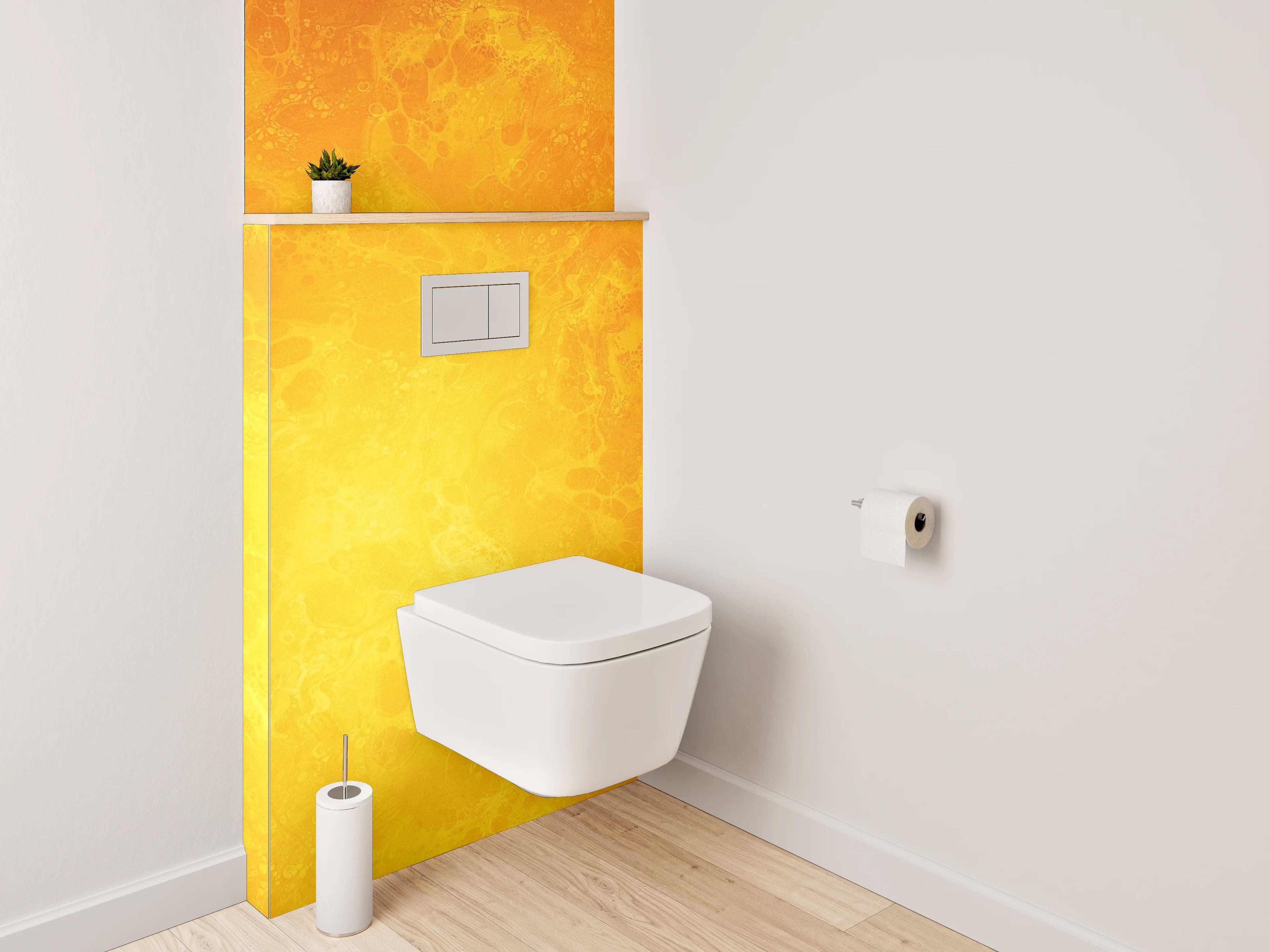 WC-Rückwand - Abstraktes gelbes Marmor-Design