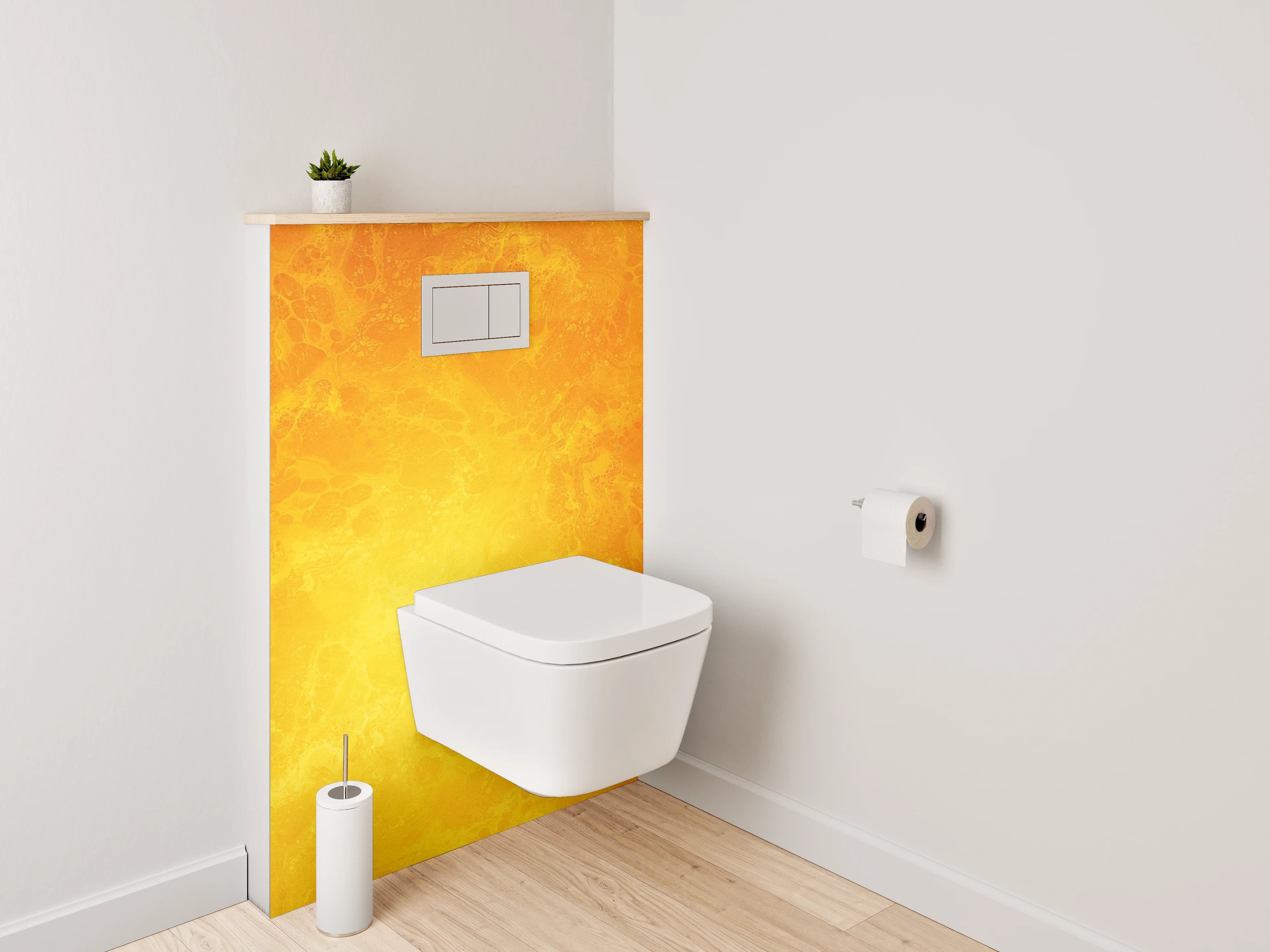 WC-Rückwand - Abstraktes gelbes Marmor-Design