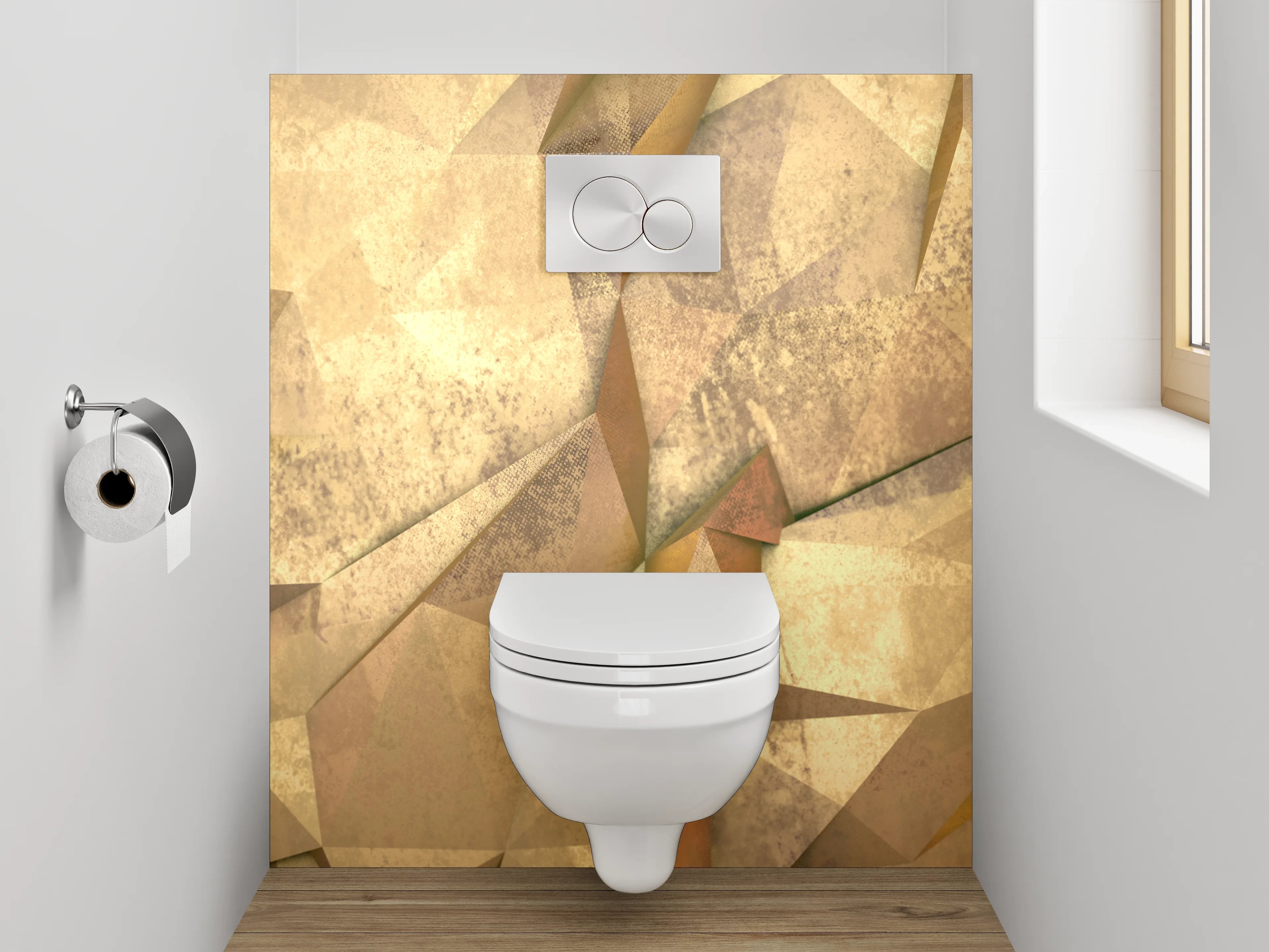 WC-Rückwand - Abstraktes geometrisches Muster Beige Braun