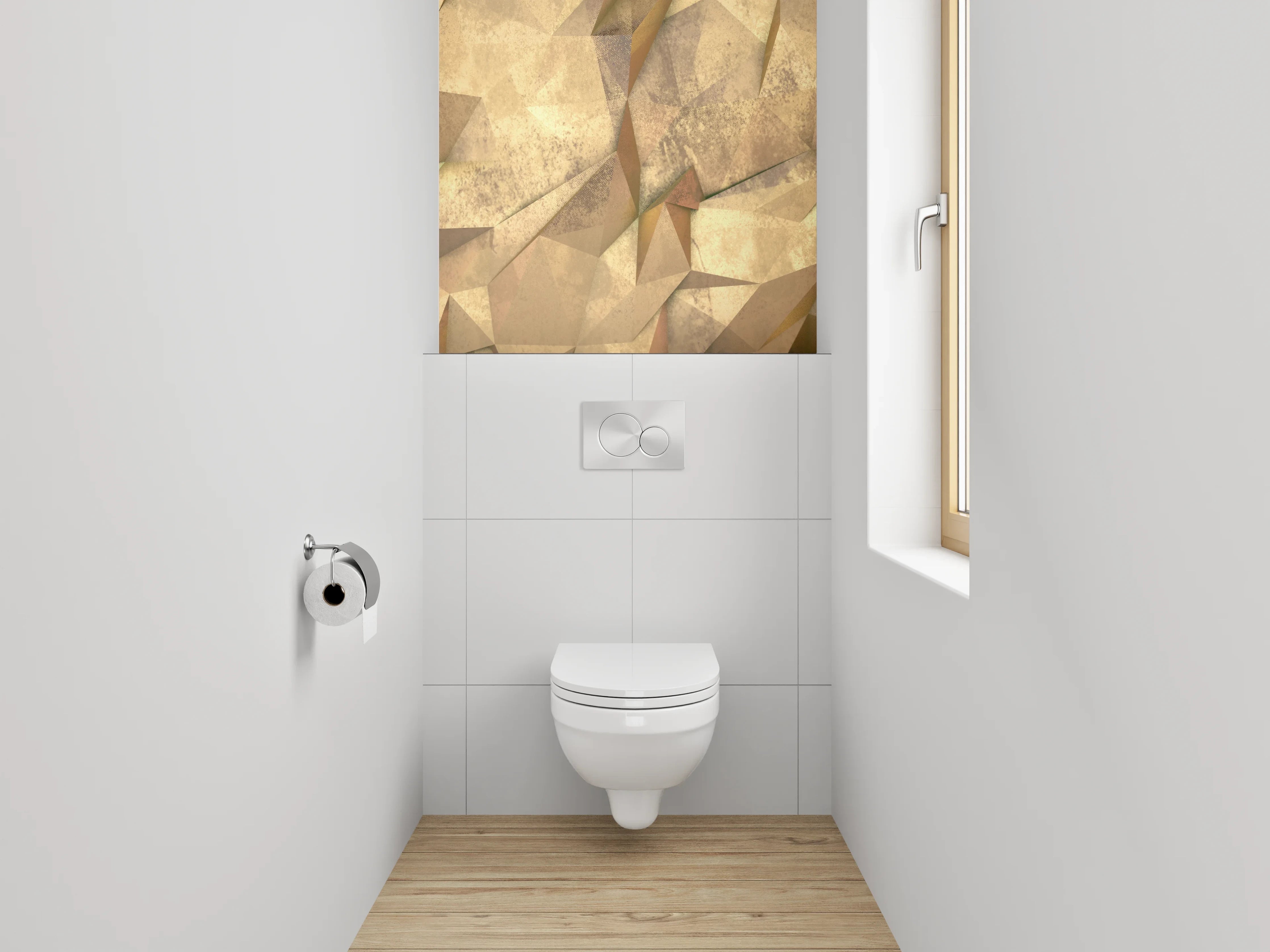 WC-Rückwand - Abstraktes geometrisches Muster Beige Braun