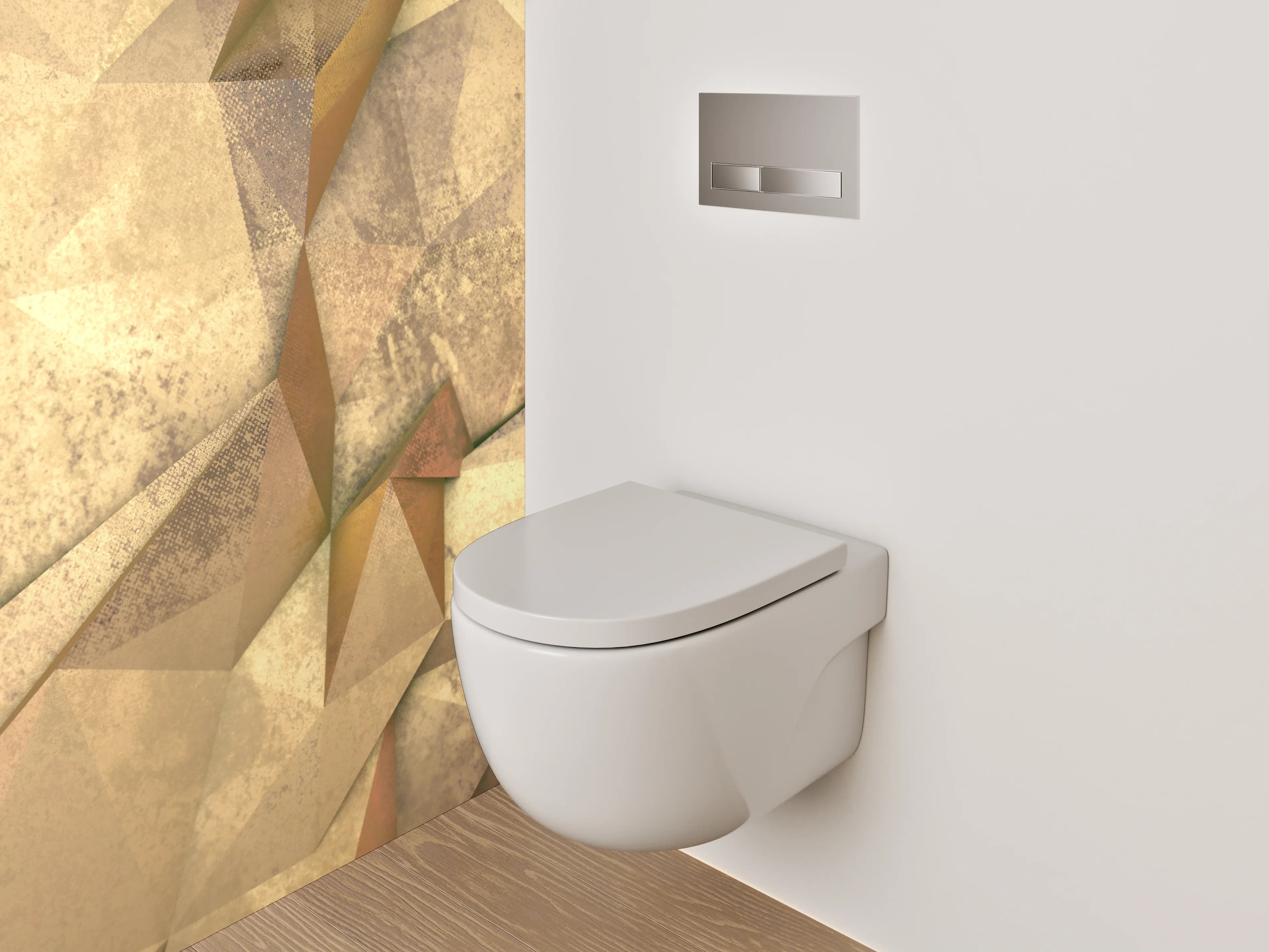 WC-Rückwand - Abstraktes geometrisches Muster Beige Braun