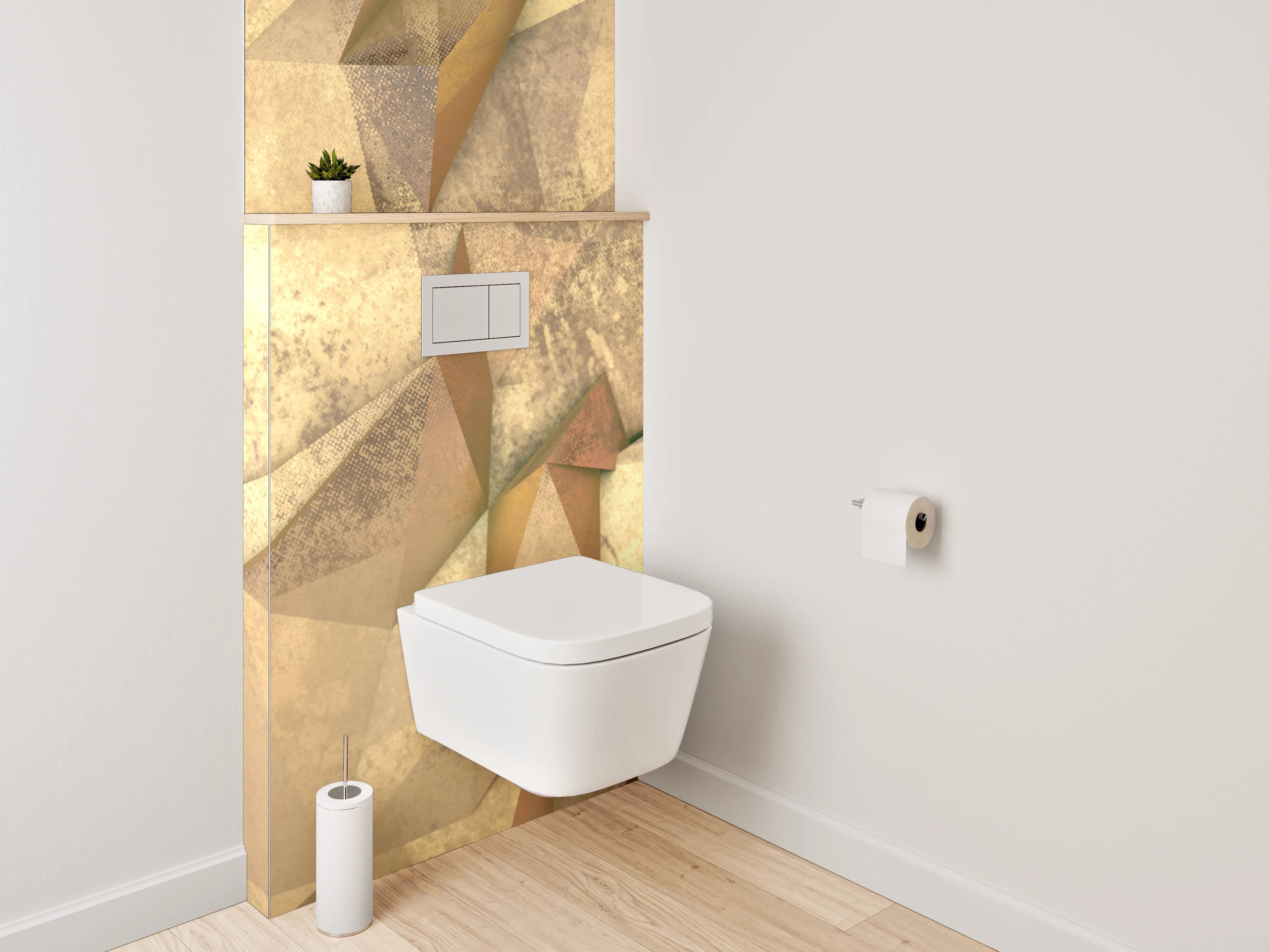 WC-Rückwand - Abstraktes geometrisches Muster Beige Braun