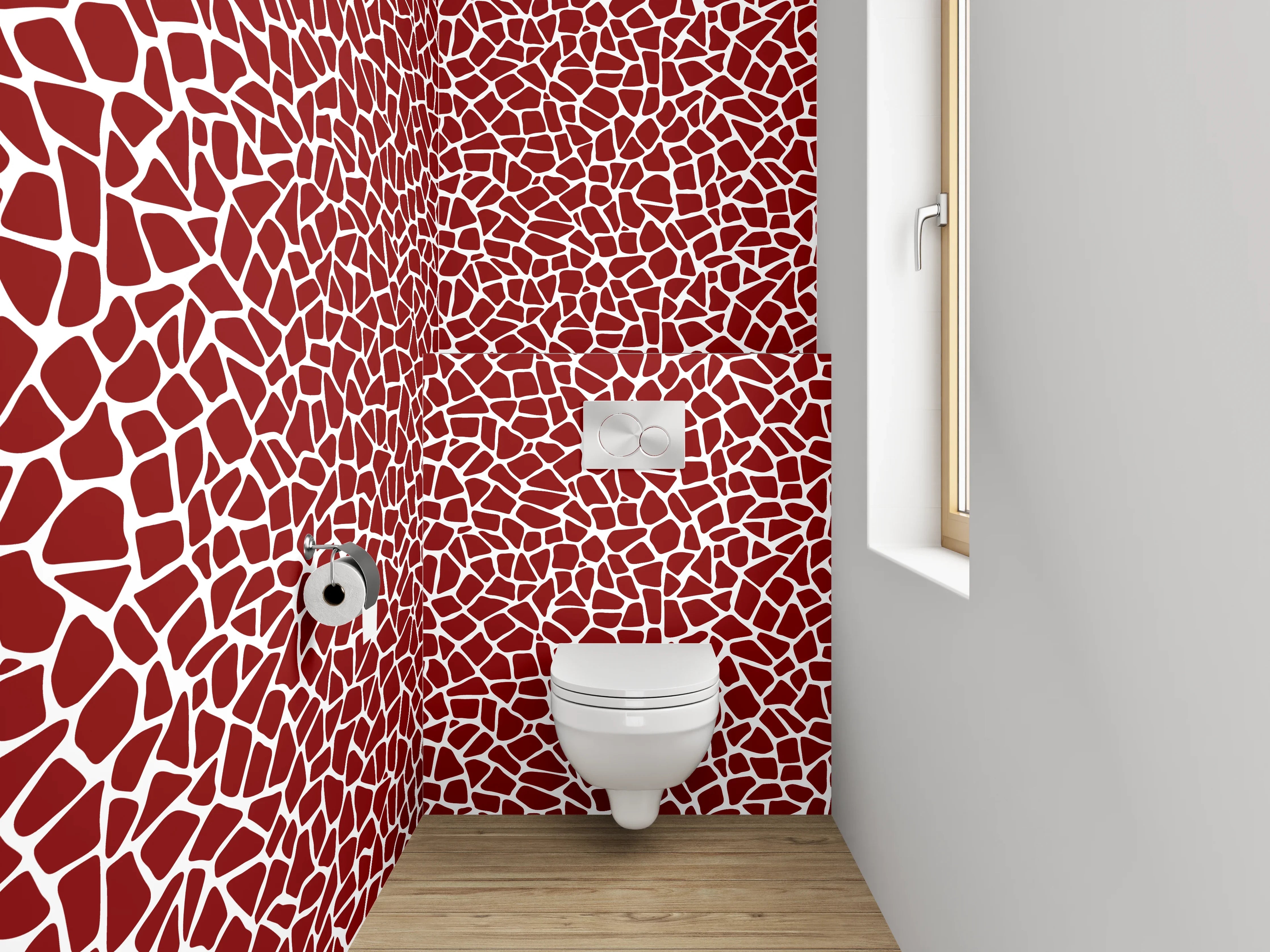 WC-Rückwand - Abstraktes rotes Mosaik Muster
