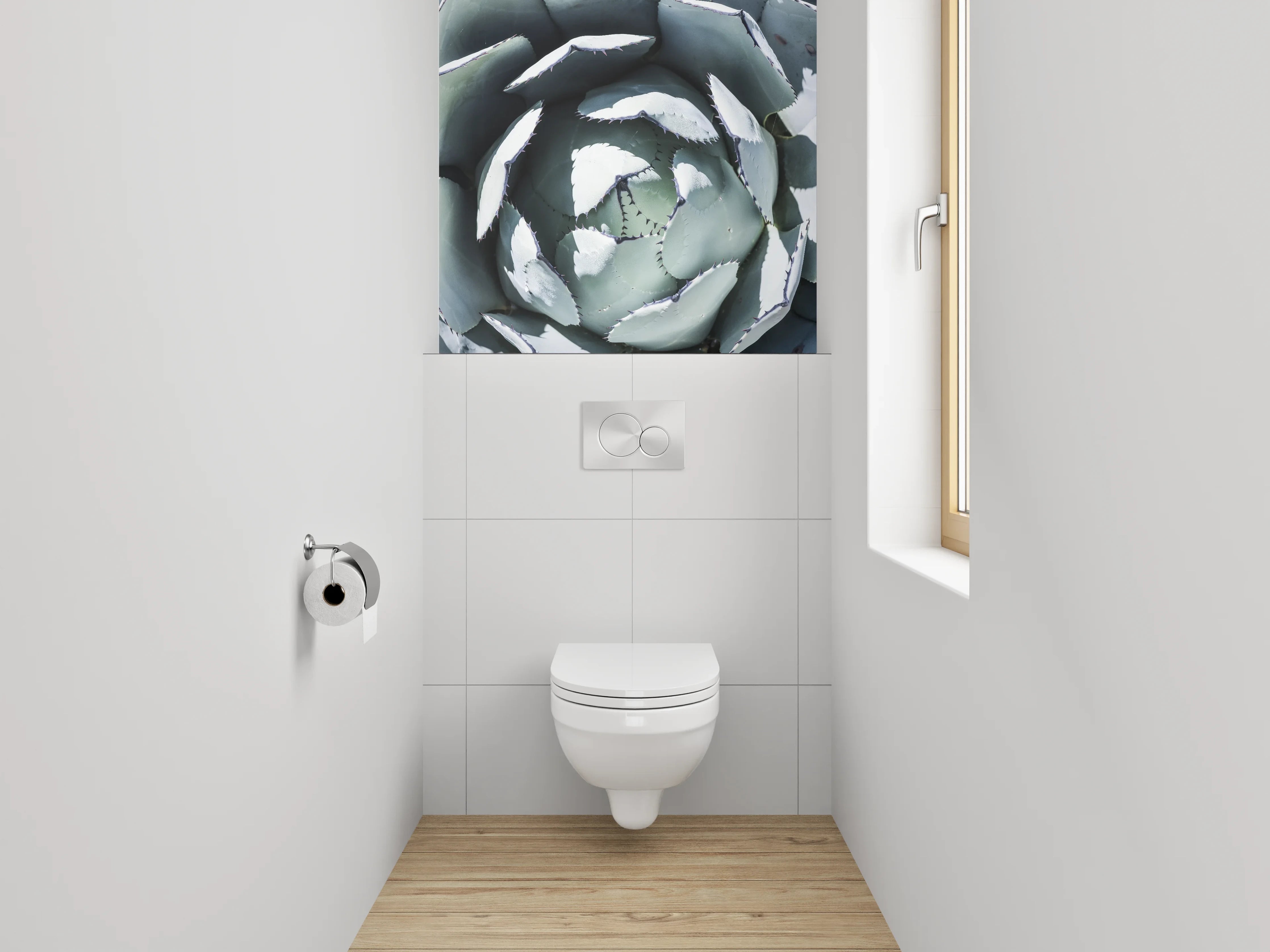 WC-Rückwand - Agave Nahaufnahme – Grüne Struktur