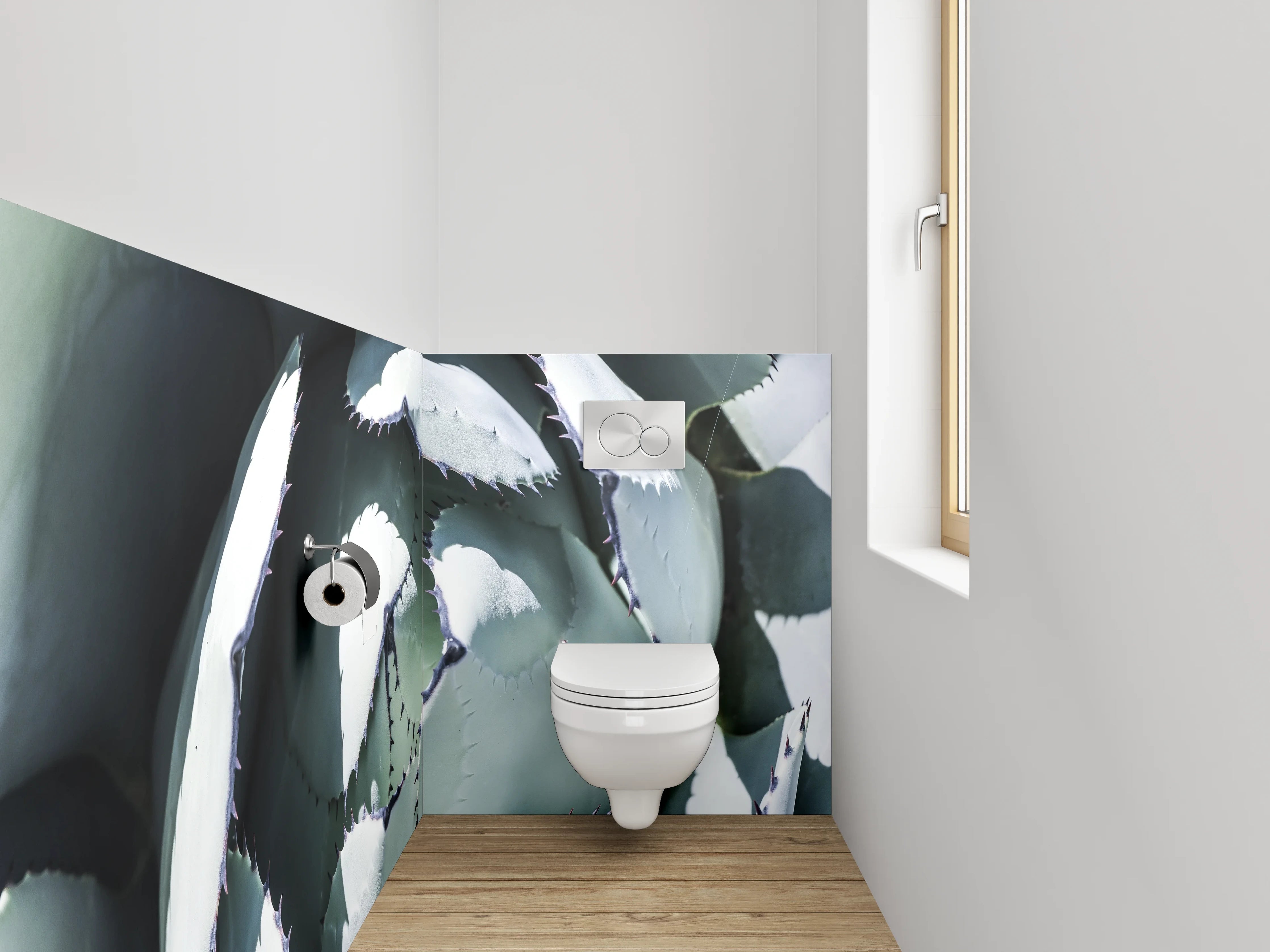 WC-Rückwand - Agave Nahaufnahme – Grüne Struktur