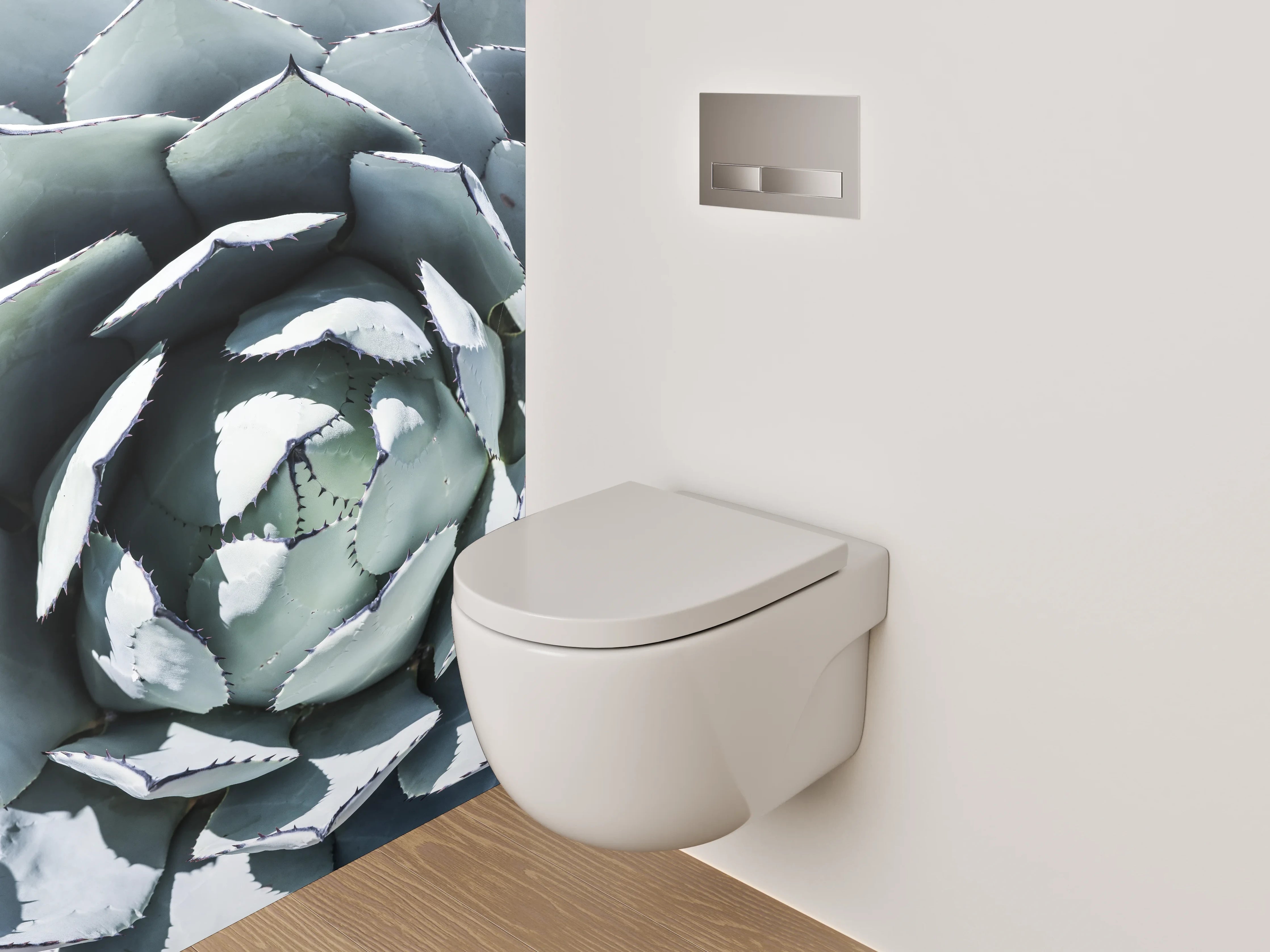 WC-Rückwand - Agave Nahaufnahme – Grüne Struktur