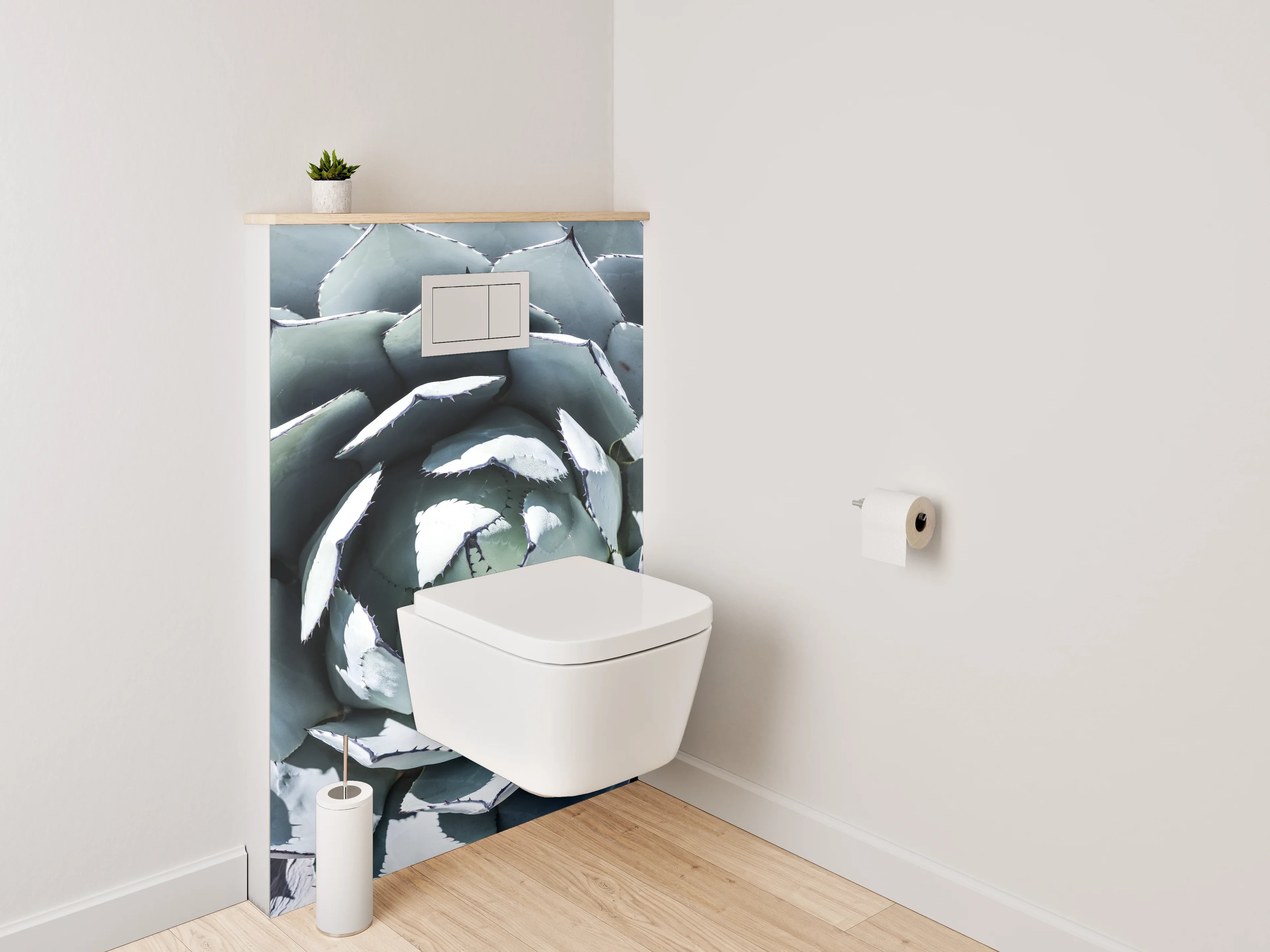 WC-Rückwand - Agave Nahaufnahme – Grüne Struktur
