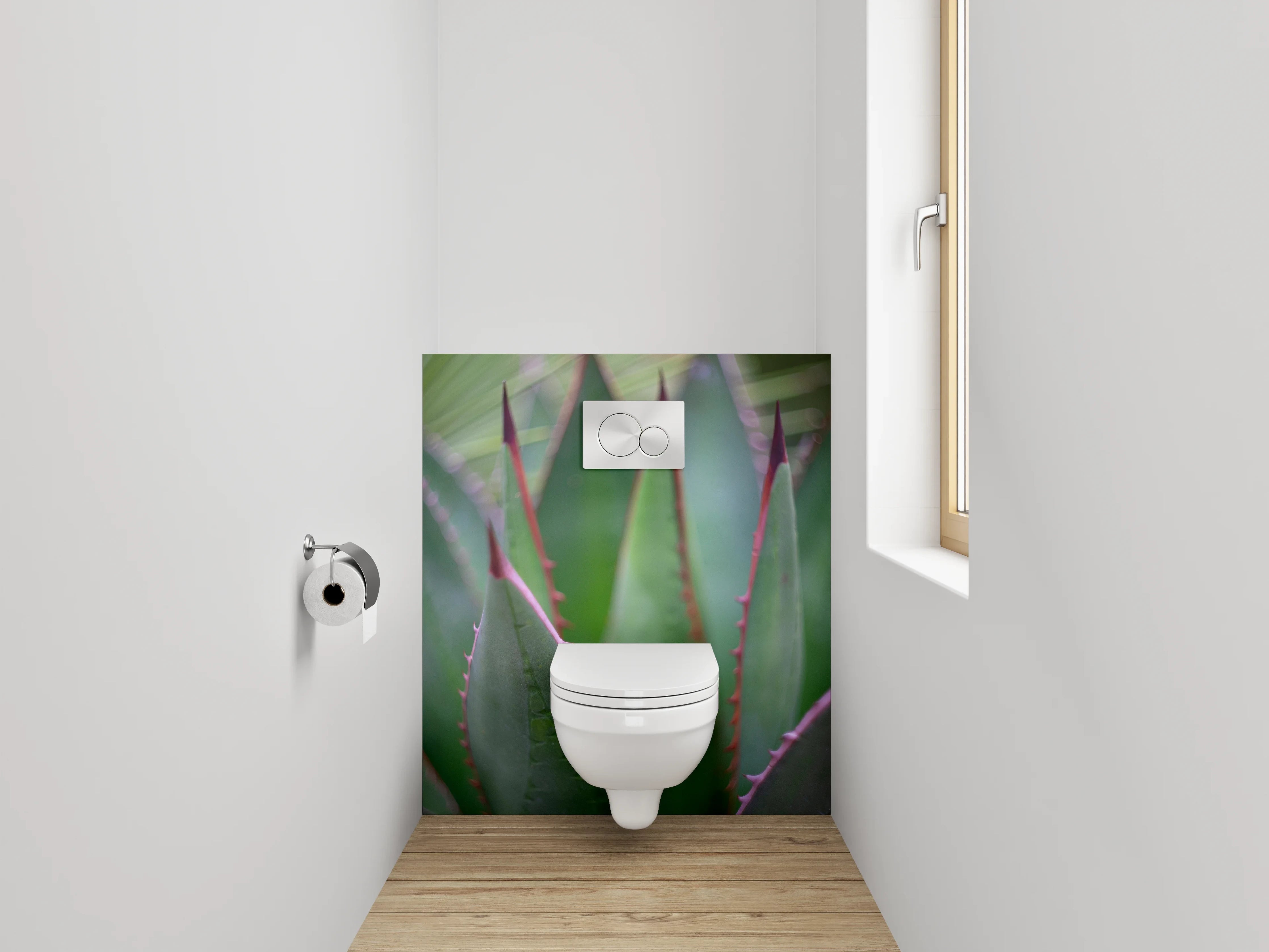 WC-Rückwand - Agavenblatt Makro – Grüner Kaktus