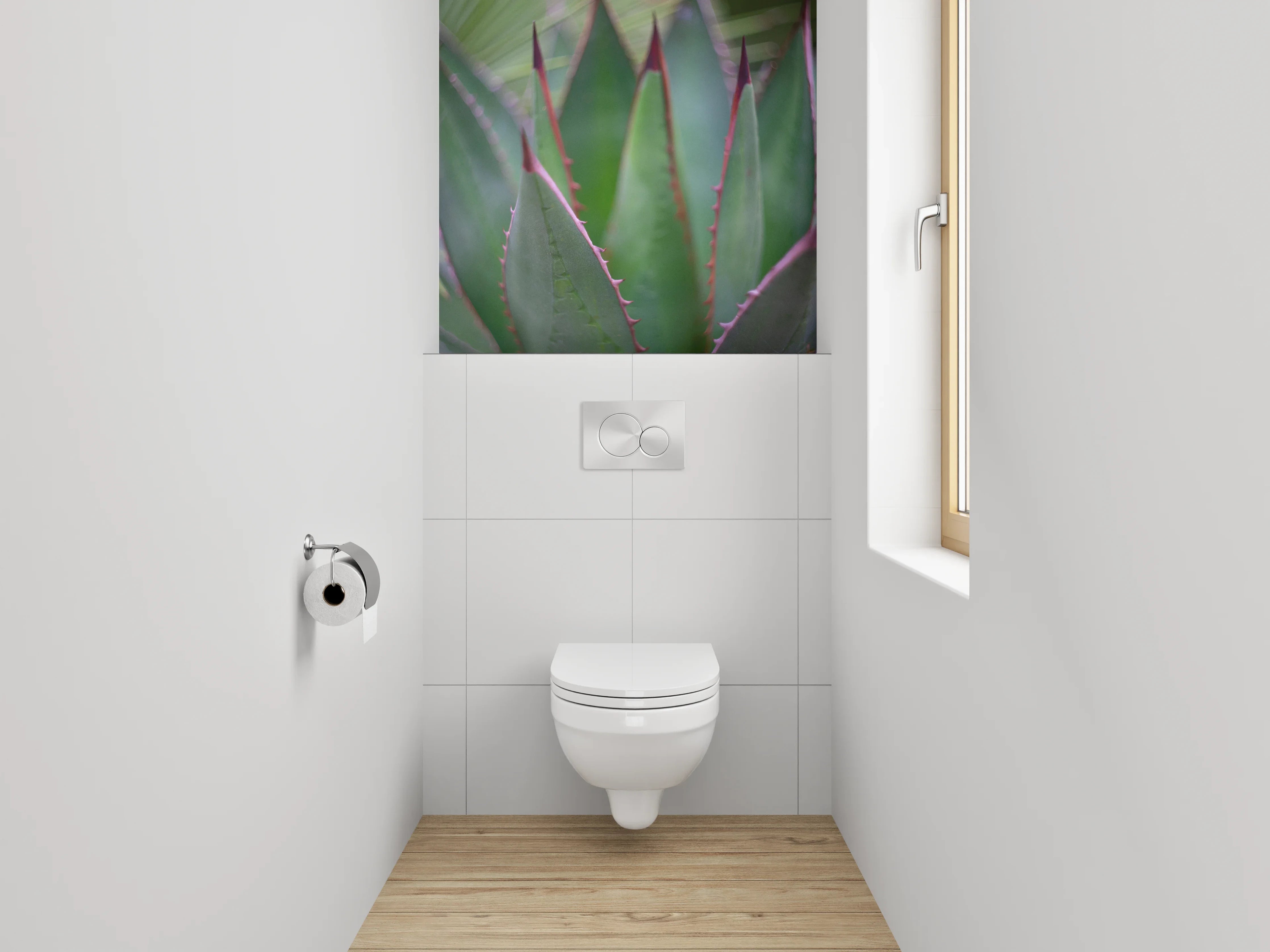 WC-Rückwand - Agavenblatt Makro – Grüner Kaktus