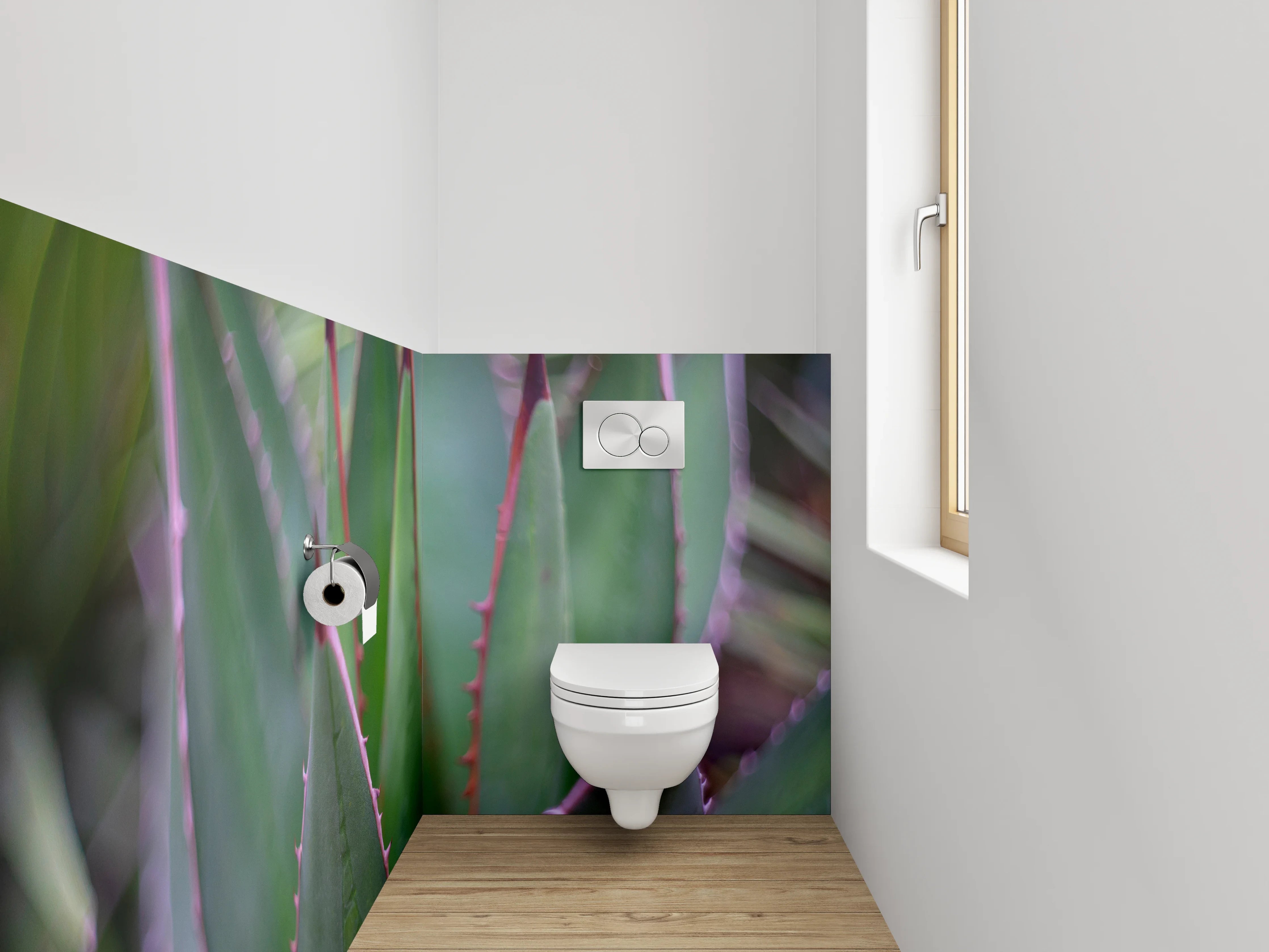 WC-Rückwand - Agavenblatt Makro – Grüner Kaktus