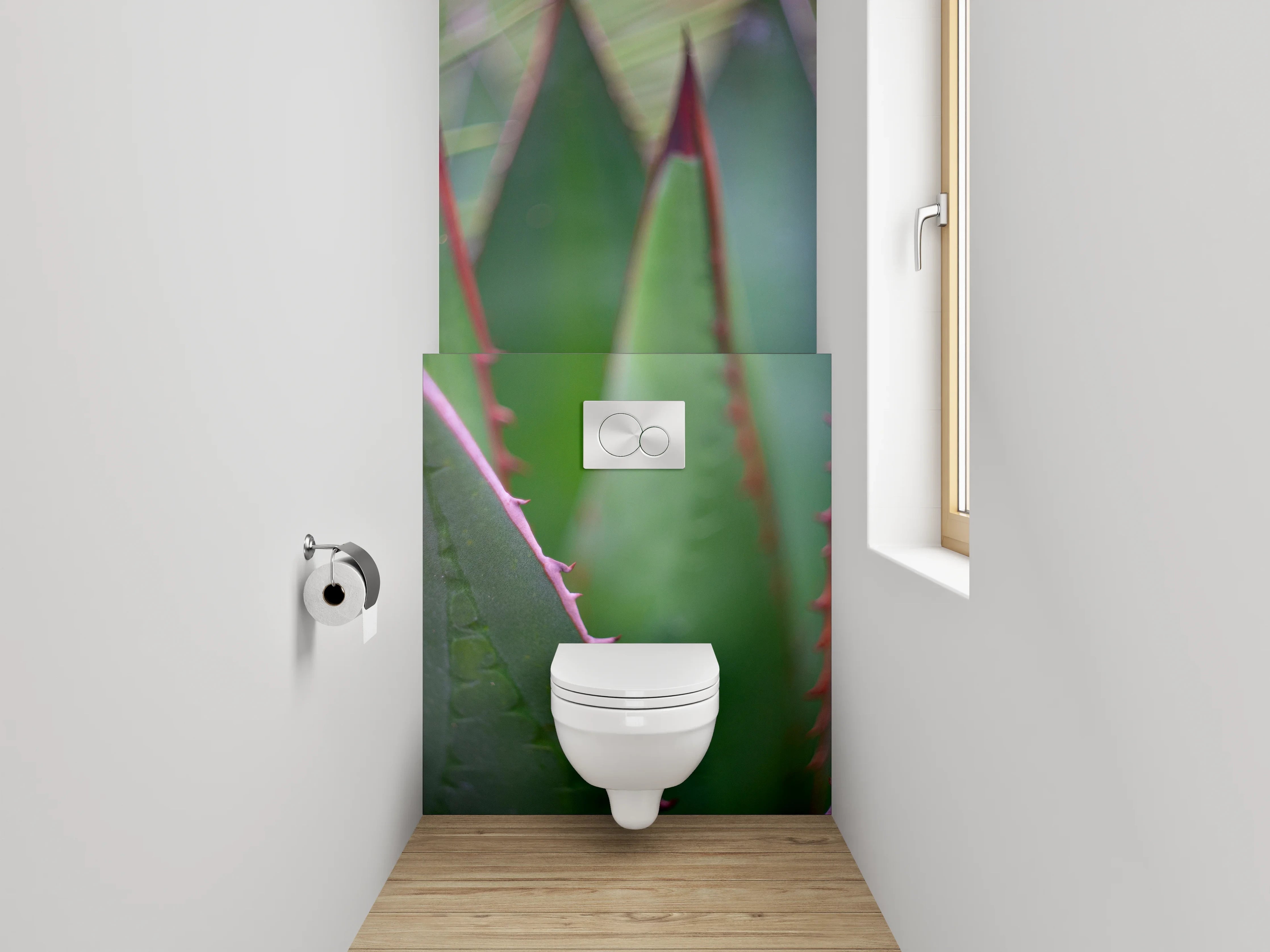 WC-Rückwand - Agavenblatt Makro – Grüner Kaktus